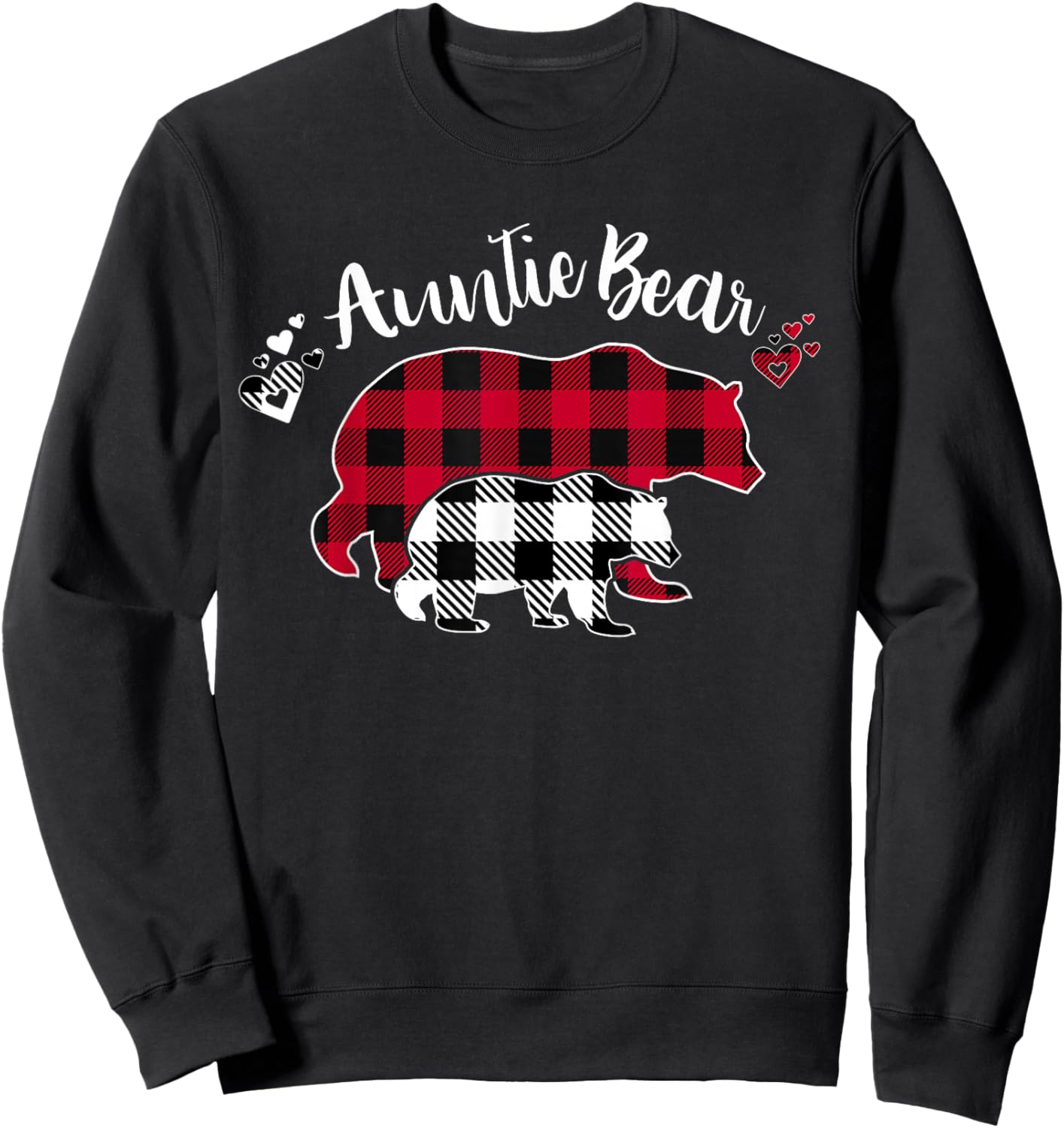 Auntie Bear Red Buffalo Plaid Pajama Sweatshirt - Sweatshirt | Black