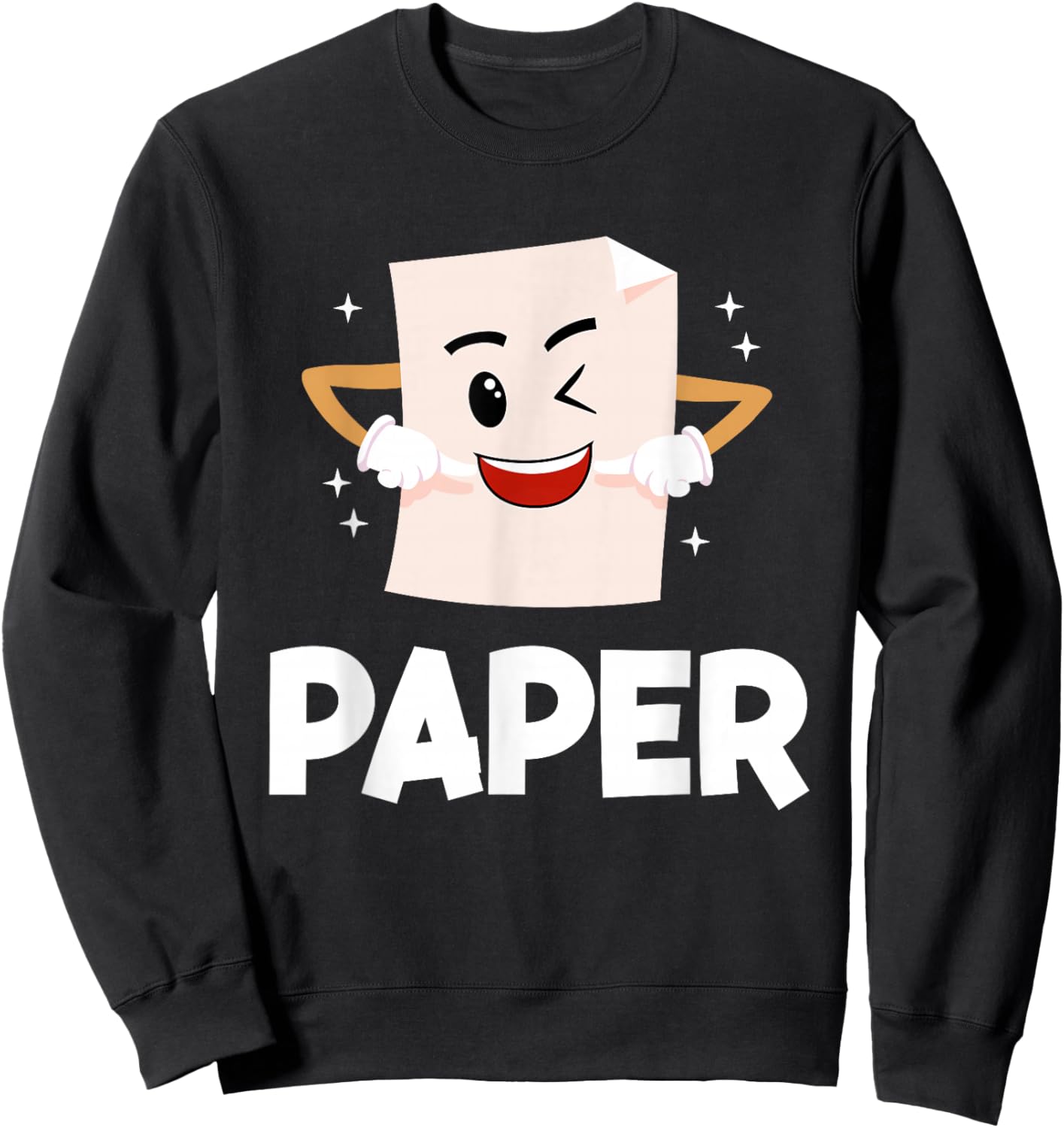 Rock Scissors Paper Halloween Costumes Funny Cute Paper Sweatshirt - Sweatshirt | Black