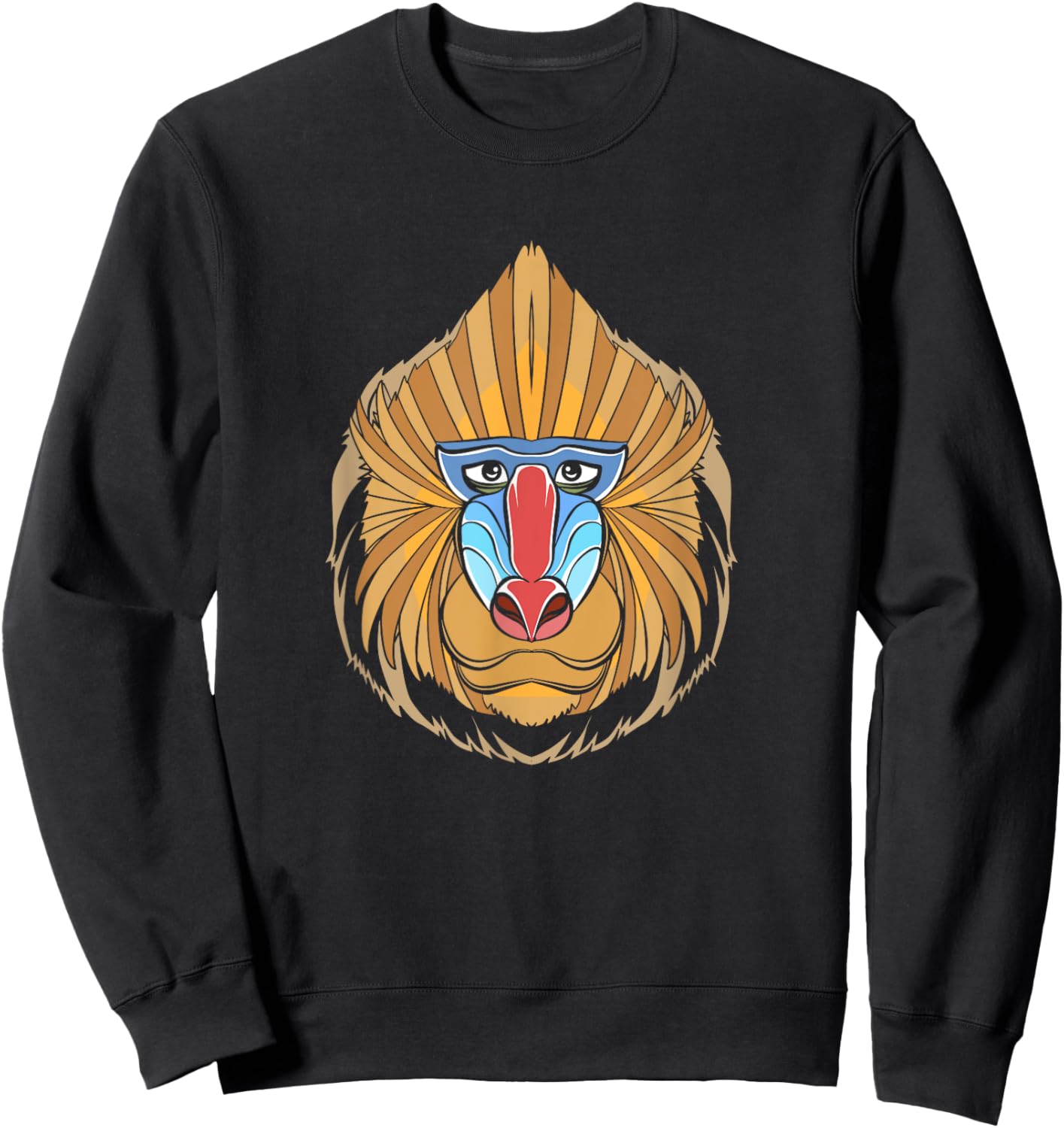 Baboon Face Halloween Scary Baboon Monkey Sweatshirt - Sweatshirt | Black