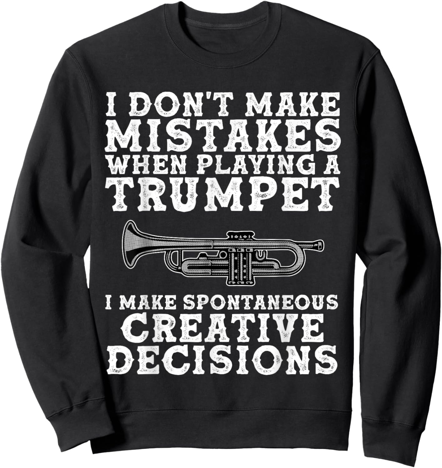 Funny Trumpet Art Women Trumpetist Trumpet Player Sweatshirt - Sweatshirt | Black