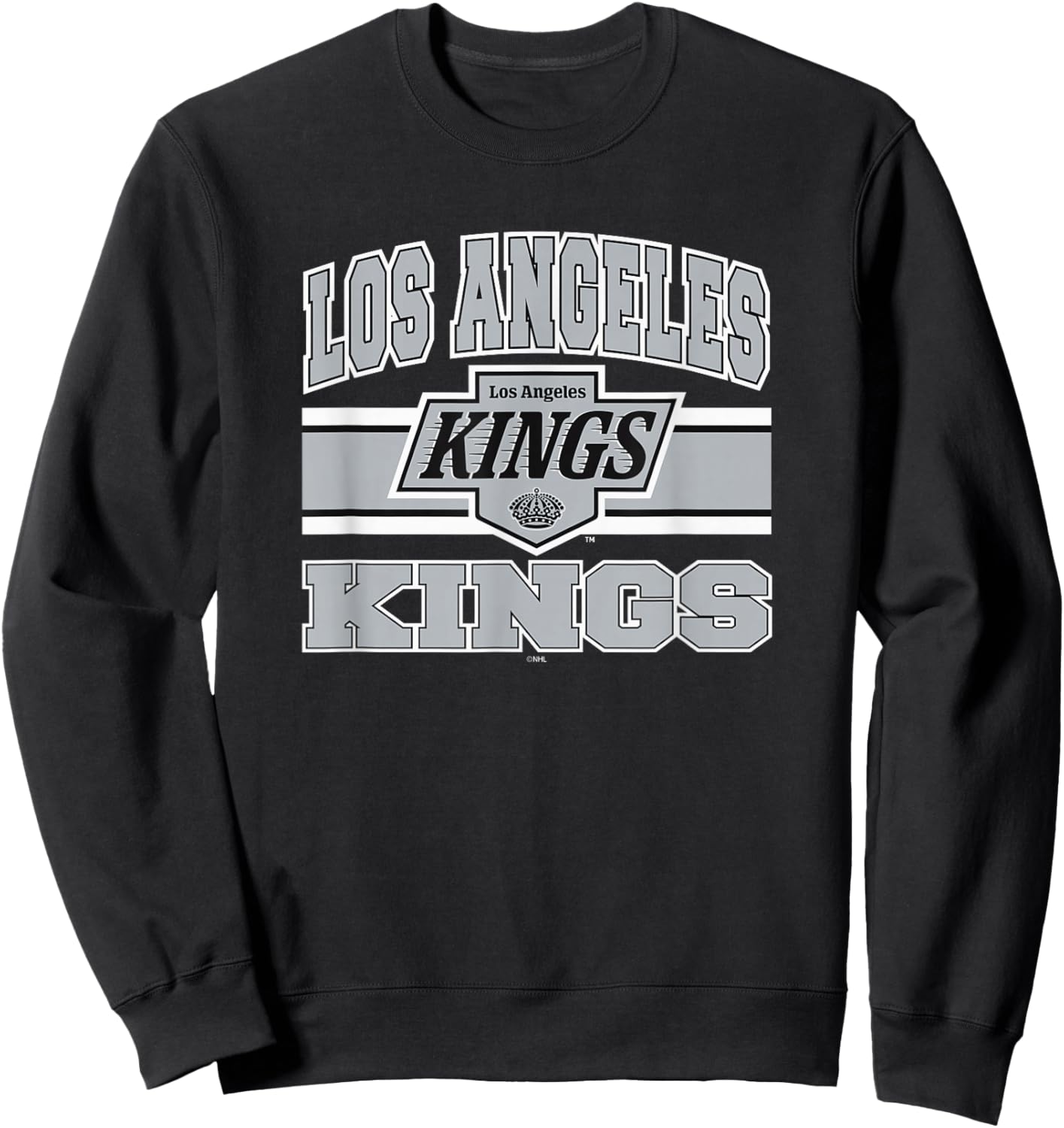 Los Angeles Kings Stripe Dark Heather Officially Licensed Sweatshirt - Sweatshirt | Black