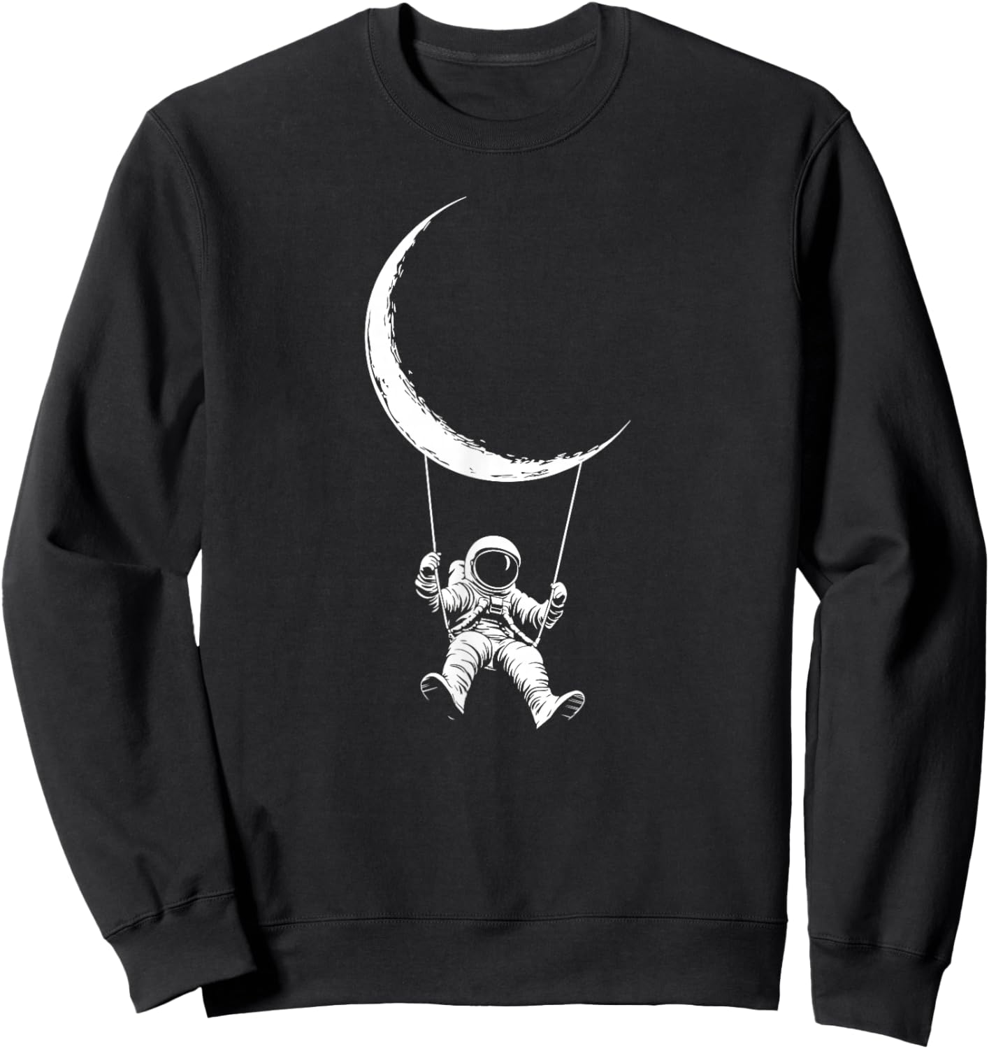 Funny Moon Swing Astronaut Sweatshirt - Sweatshirt | Black