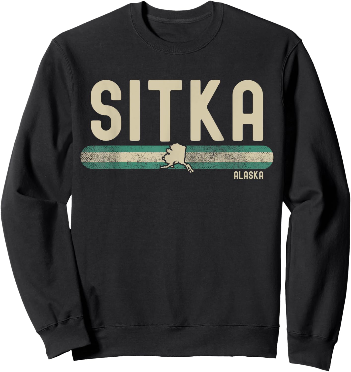 Sitka AK | Alaska | Travel & 80s Style Sweatshirt - Sweatshirt | Black