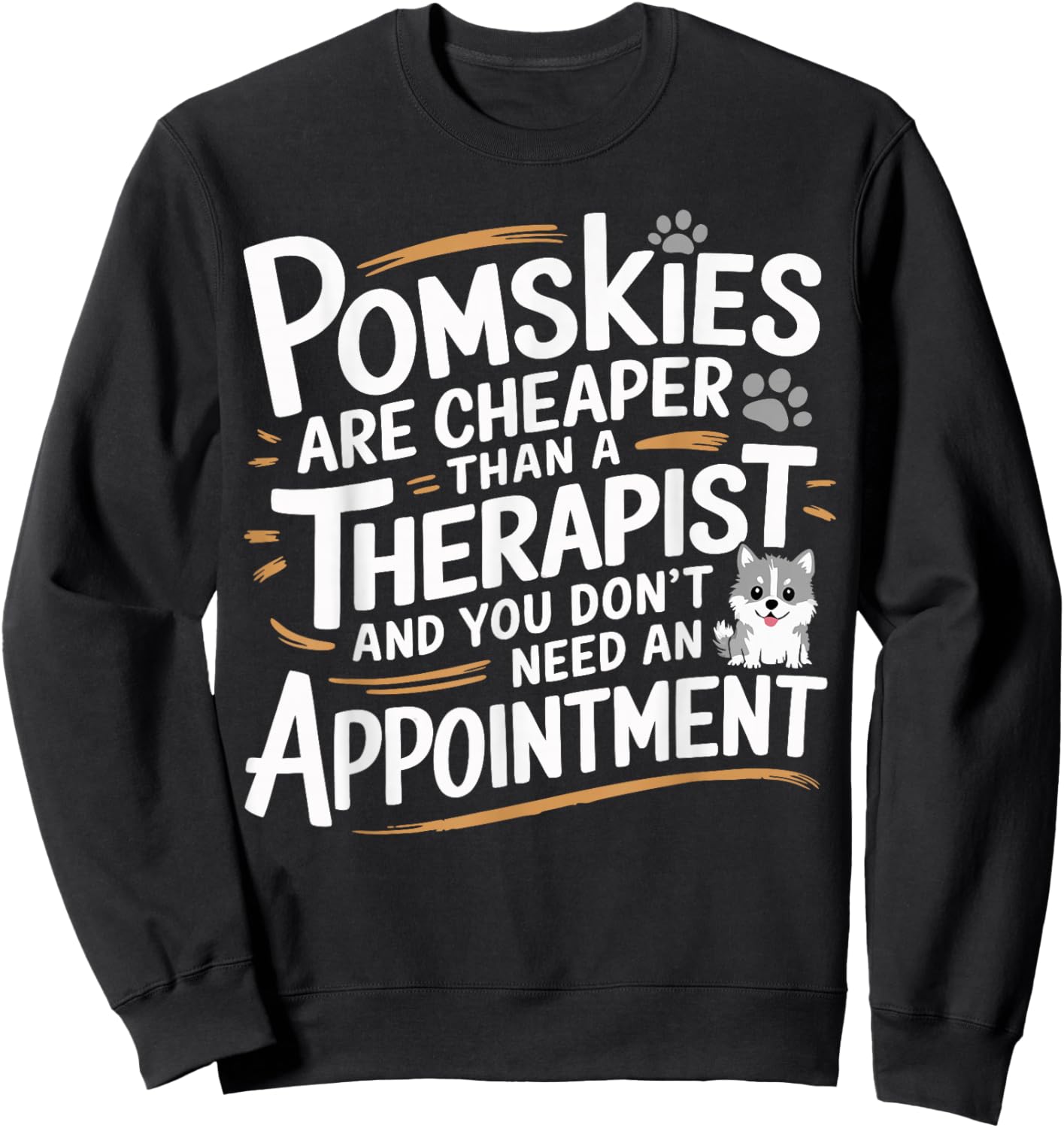 Pomsky Lover Funny Pomskies Sweatshirt - Sweatshirt | Black