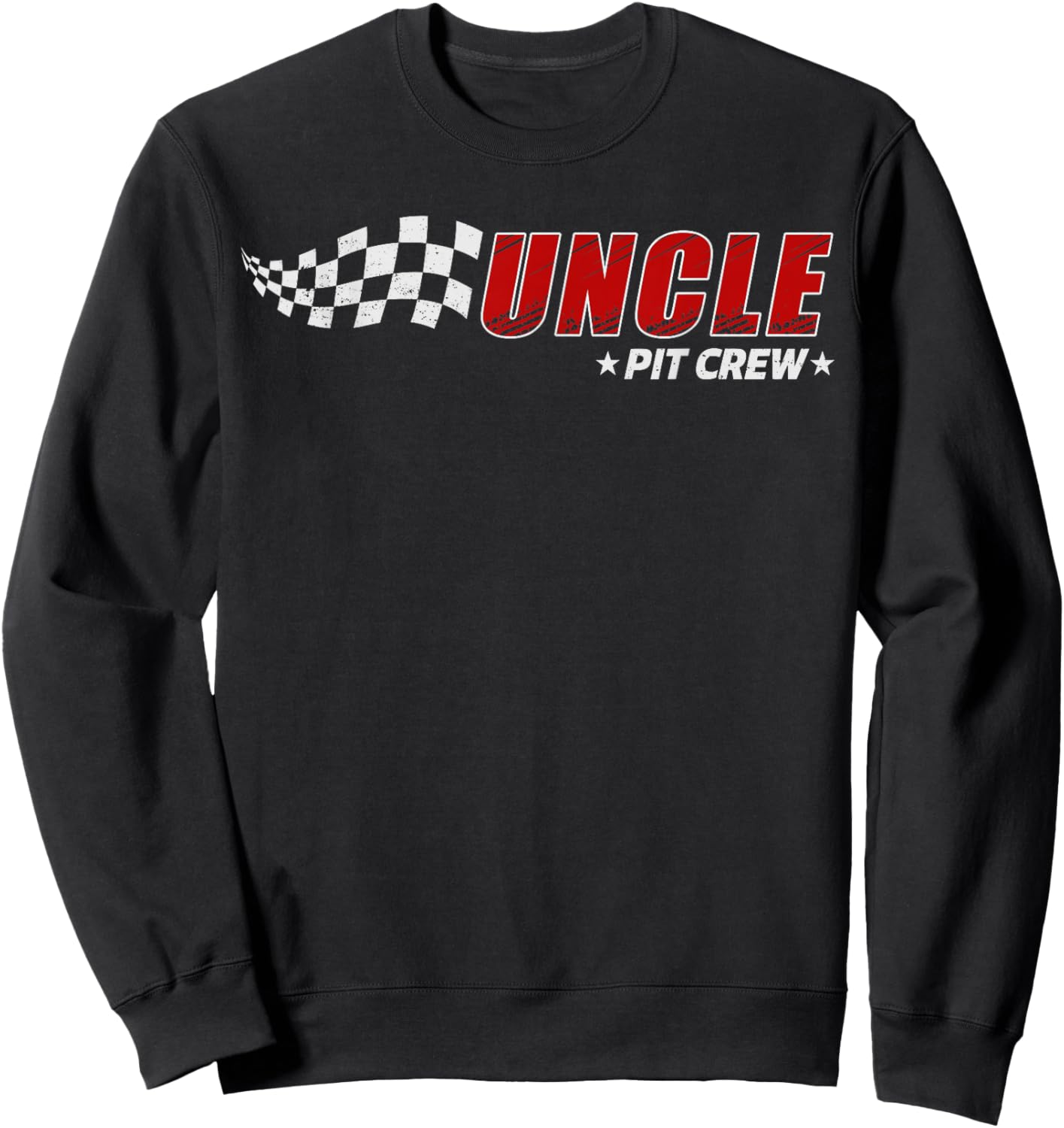 Uncle Pit Crew Race Car Birthday Family Matching Pit Crew Sweatshirt - Sweatshirt | Black
