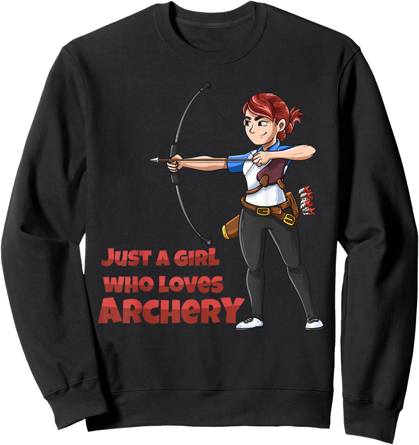 Just A Girl Who Loves Archery Bow And Arrow Archer Women Sweatshirt - Sweatshirt | Black
