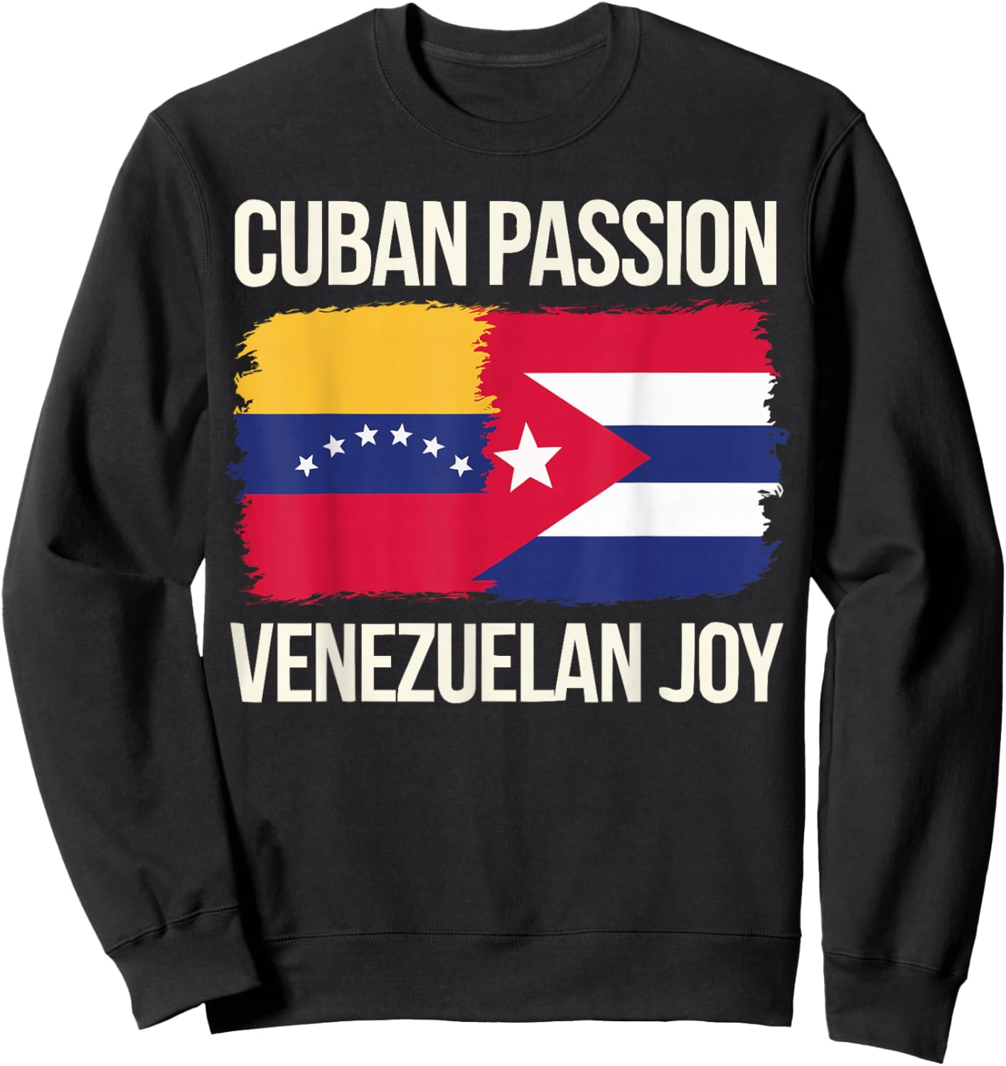 Half Venezuelan Half Cuban Cuba Flag Country Venezuela Sweatshirt - Sweatshirt | Black