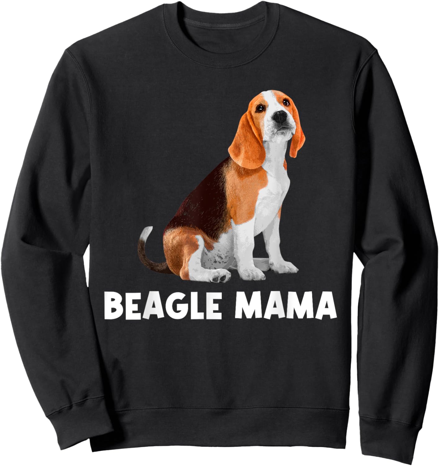 Beagle Gift Beagle Lover Dog Accessories & Stuff Women's Beagle Mama Art Black Small Classic Fit Short Sleeve Pull On 1 Count Sweatshirt - Sweatshirt | Black