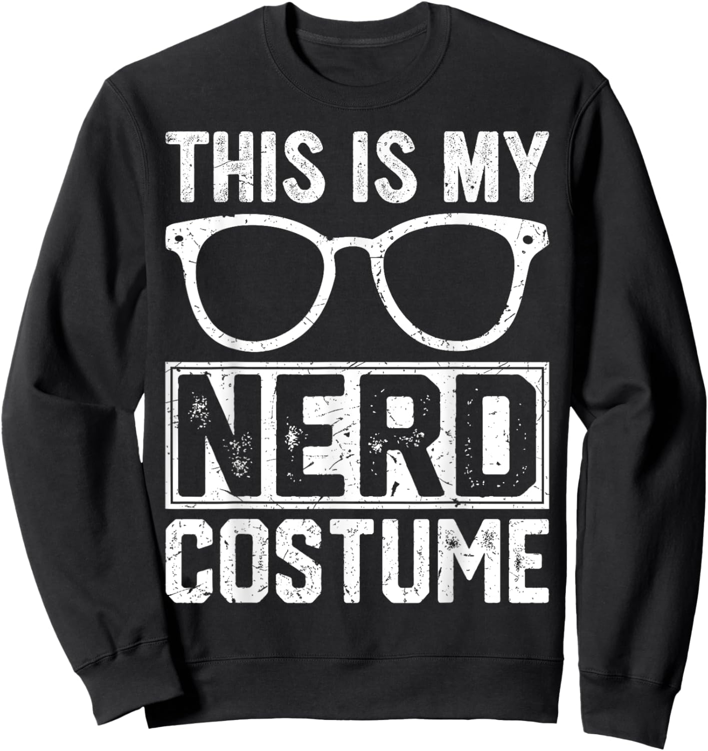 Retro Nerd Costume Kids Adult Men Boys Girl Sweatshirt - Sweatshirt | Black