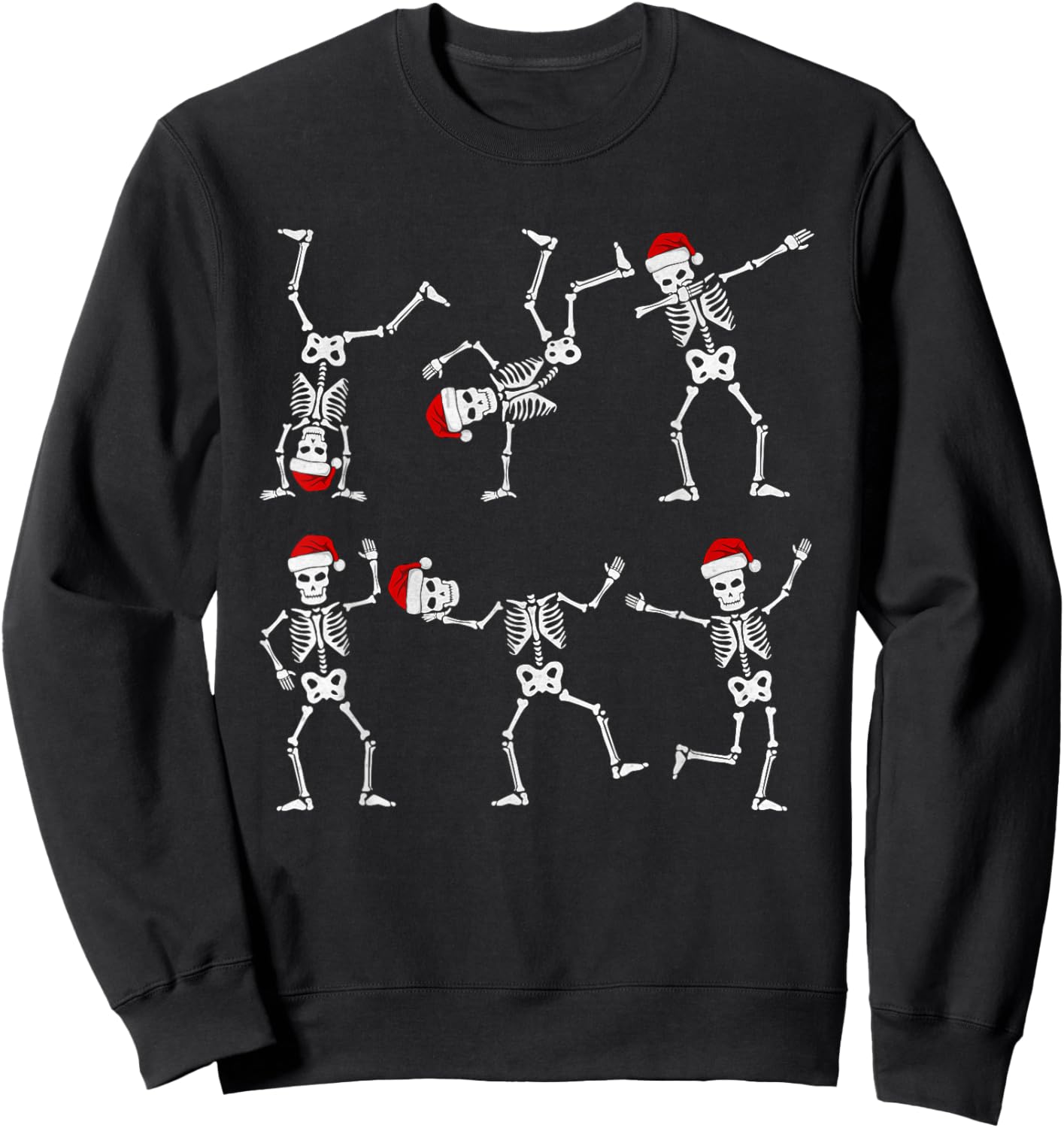 Christmas Boys Kids Toddler Dancing Skeleton hat Christmas Sweatshirt - Sweatshirt | Black