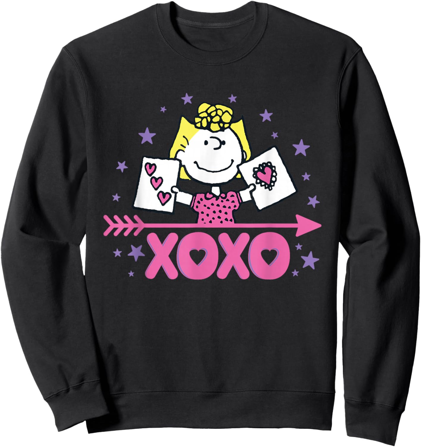 Peanuts Sally Brown XOXO Love Hearts Sweatshirt - Sweatshirt | Black