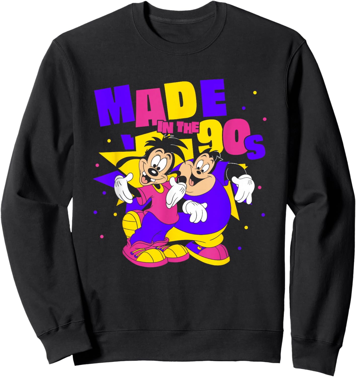 Disney A Goofy Movie Max P.J Made In The 90's Retro Logo Sweatshirt - Sweatshirt | Black
