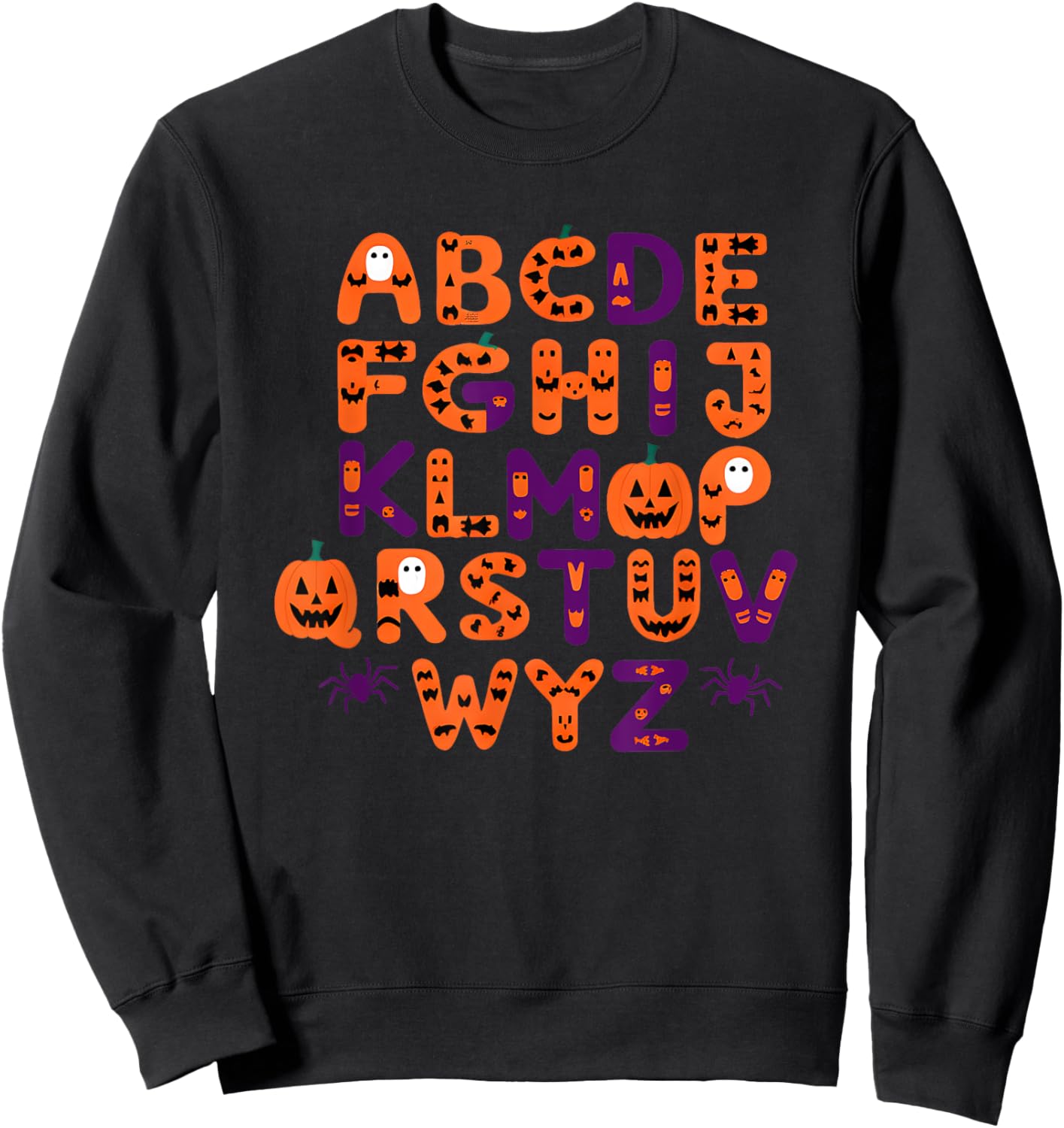 ABCs Learning Kindergarten Teacher Funny Halloween Alphabet Sweatshirt - Sweatshirt | Black