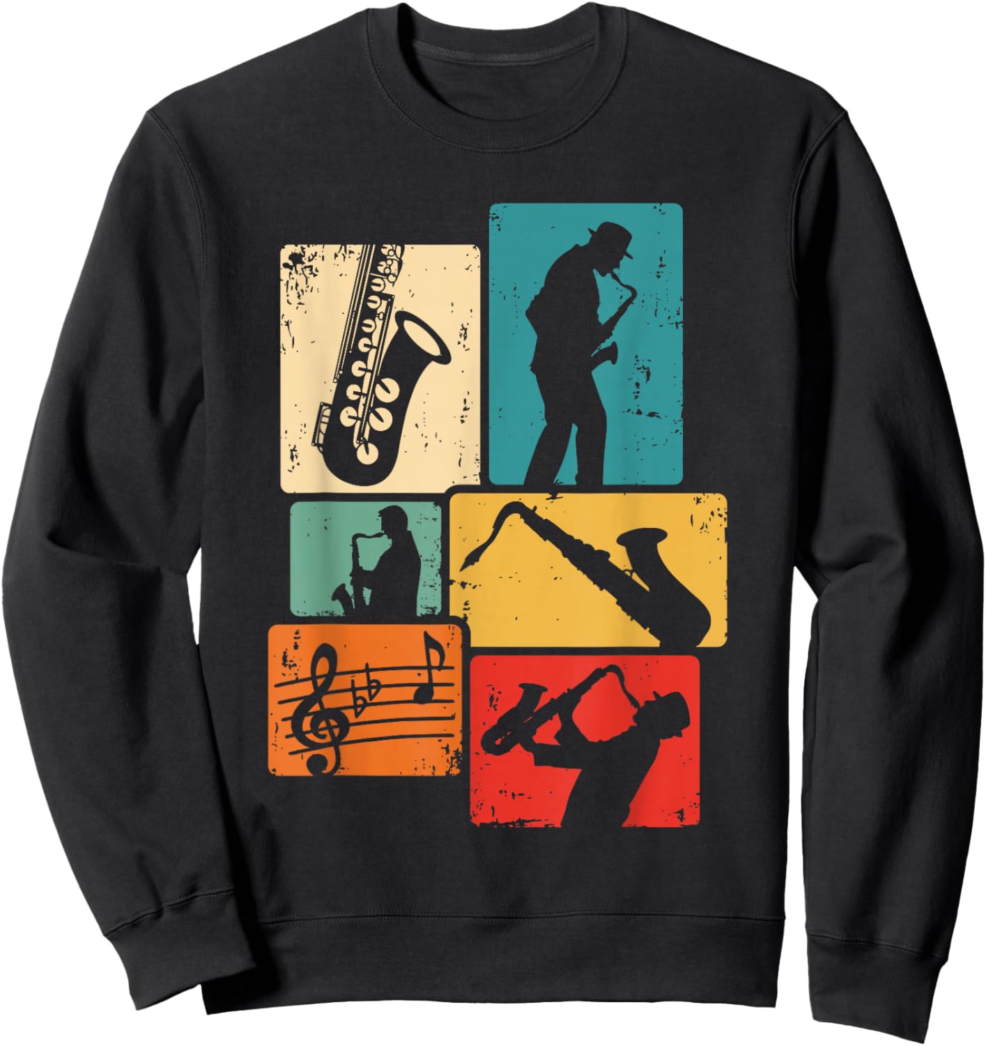 Saxophonist Jazz Saxophone Player Musician Saxophone Sweatshirt - Sweatshirt | Black