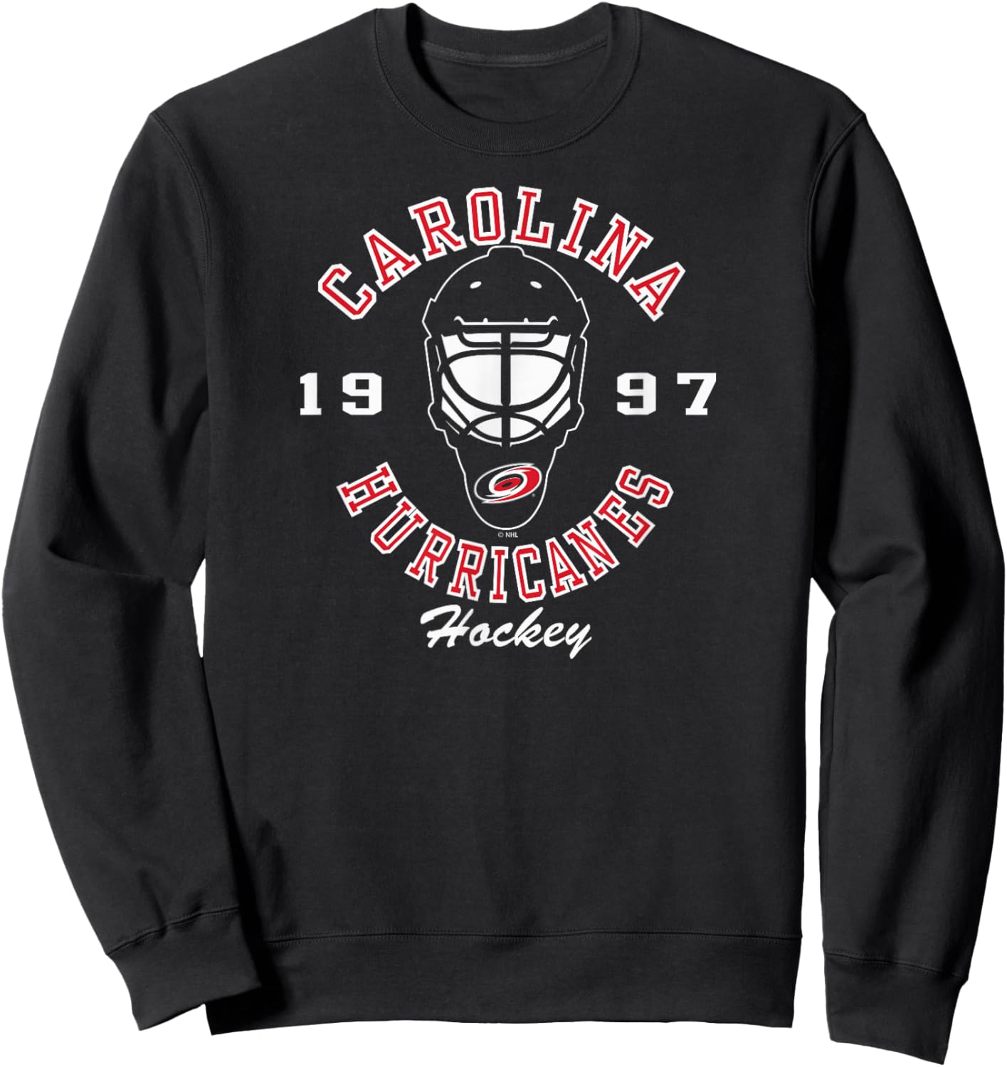 Carolina Hurricanes Hockey Mask Black Officially Licensed Sweatshirt - Sweatshirt | Black