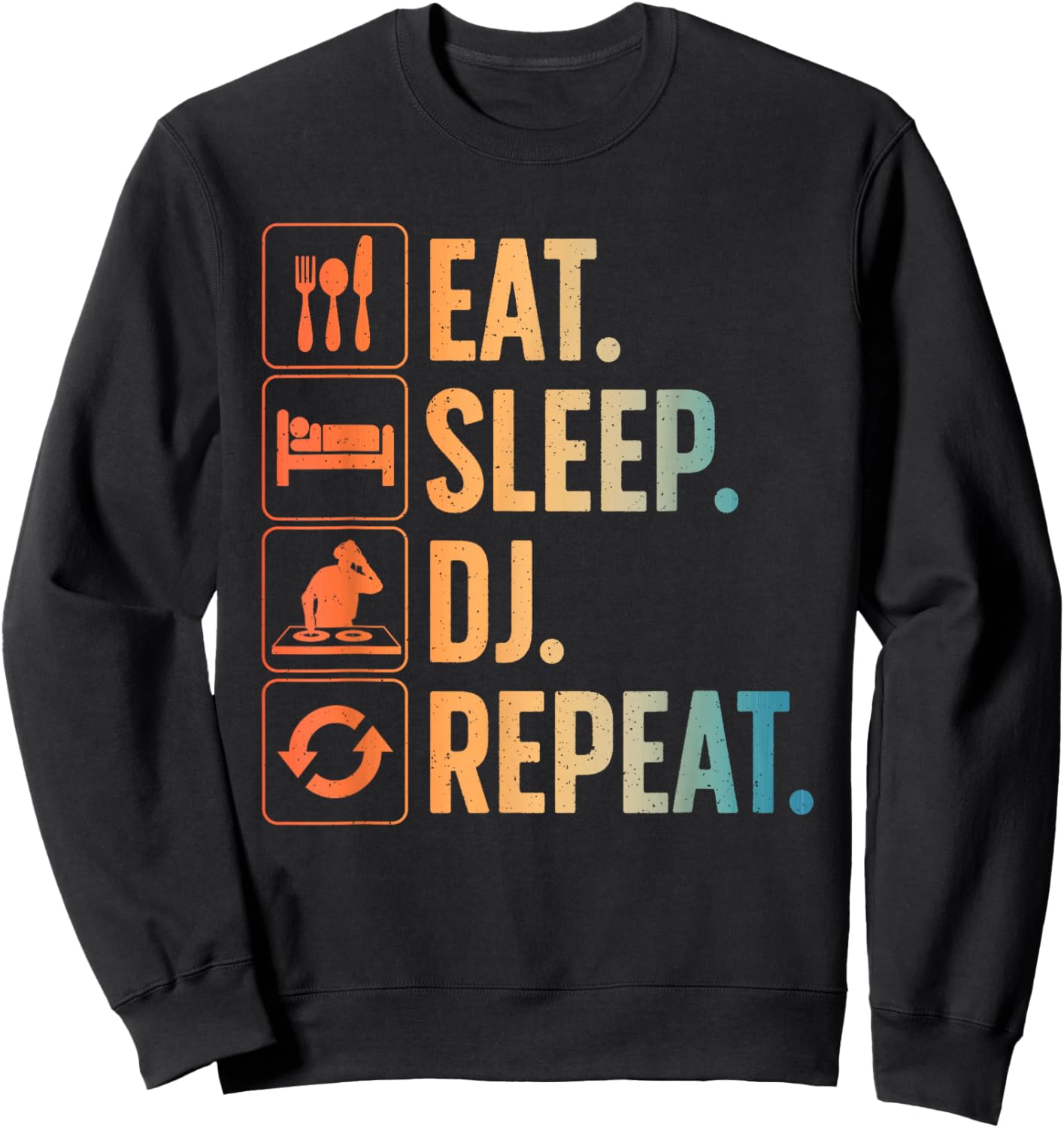 Cool DJ Art Women Disc Jockey Music Producer EDM DJ Sweatshirt - Sweatshirt | Black