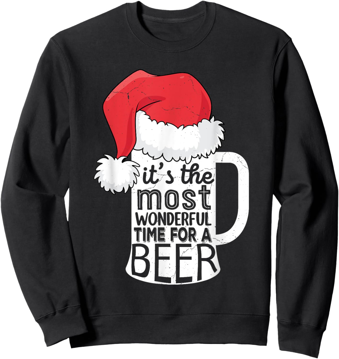 It's the Most wonderful time for a beer Christmas Men Beer Sweatshirt - Sweatshirt | Black