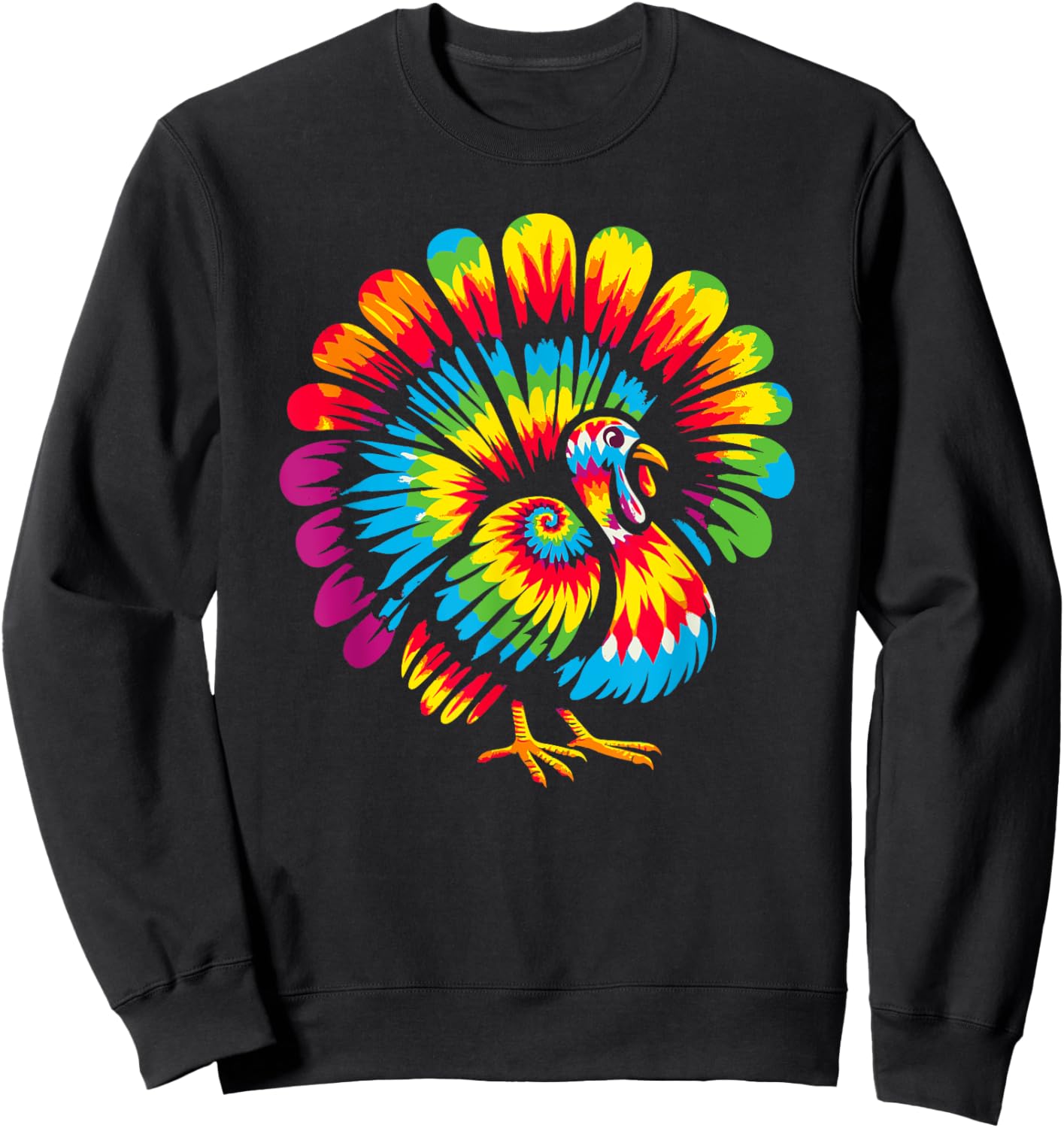 Tie Dye Turkey Thanksgiving Sweatshirt - Sweatshirt | Black