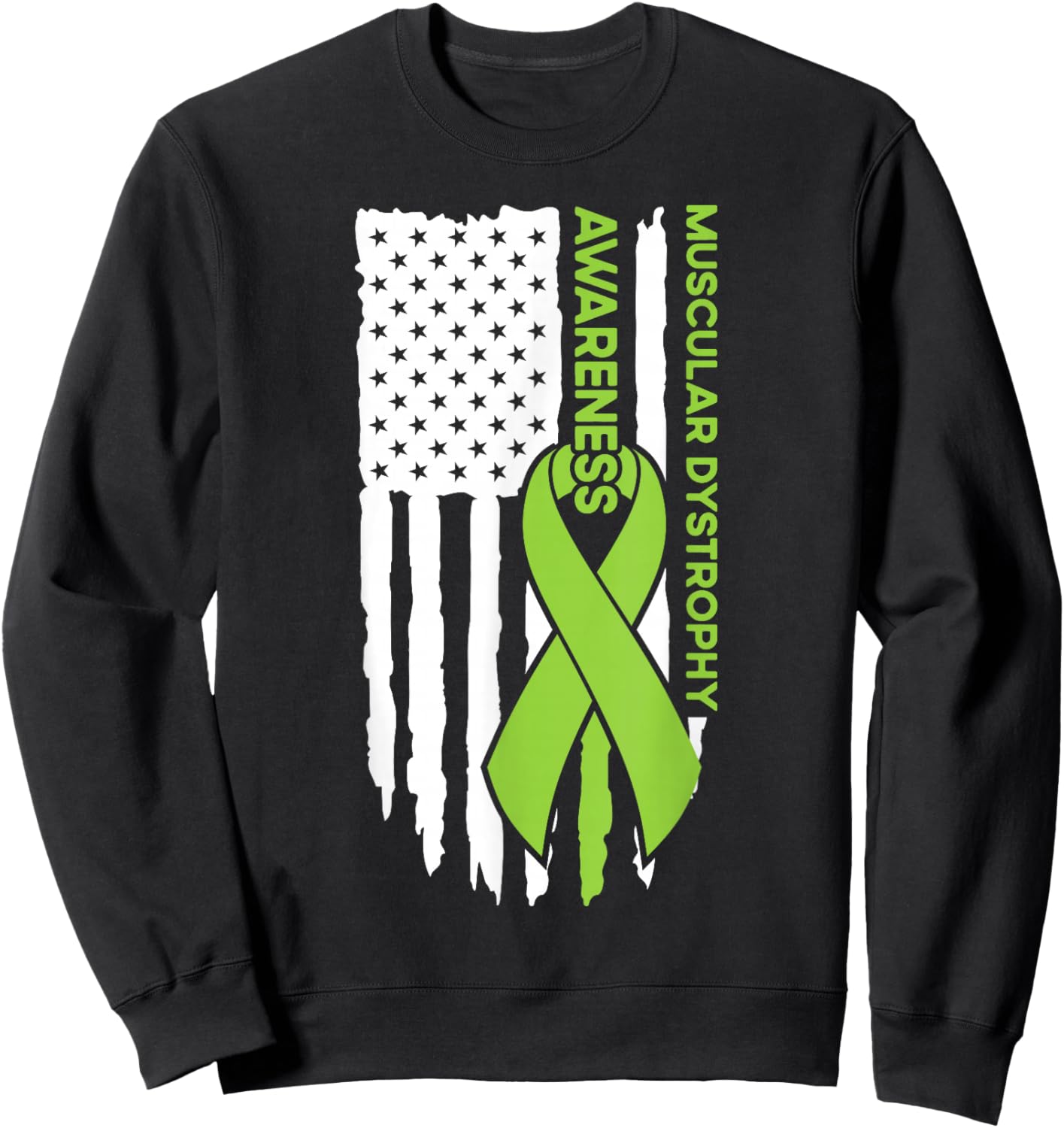 Muscular Dystrophy Awareness Muscular Dystrophy Flag Sweatshirt - Sweatshirt | Black