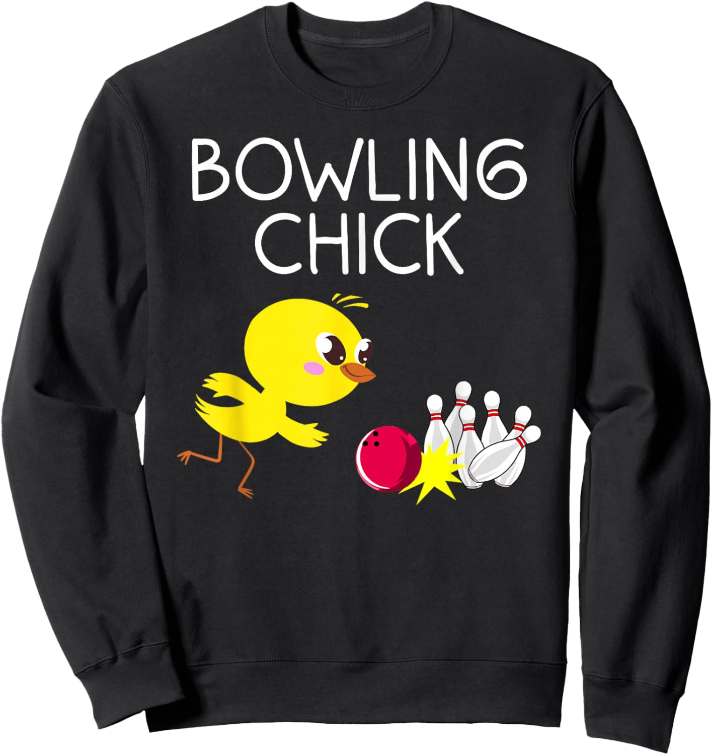 Funny Bowling Design for Girls Women Bowler Bowling Lover Sweatshirt - Sweatshirt | Black