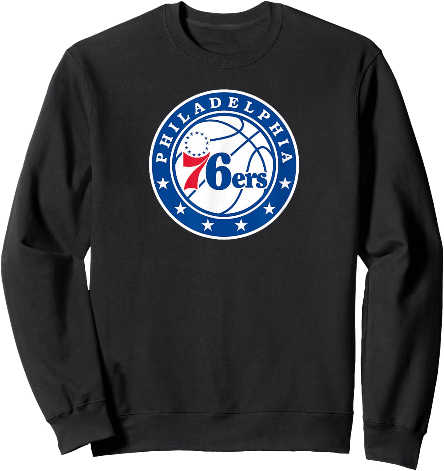 PHILADELPHIA 76 NBA Philadelphia 76ers -Adults & -Kids Classic Fit Black Short Sleeve Sweatshirt - Sweatshirt | Black