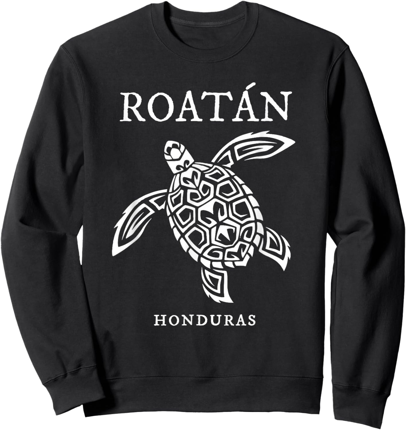 Vintage Roatan Honduras Sea Turtle Vacation Souvenir Sweatshirt - Sweatshirt | Black