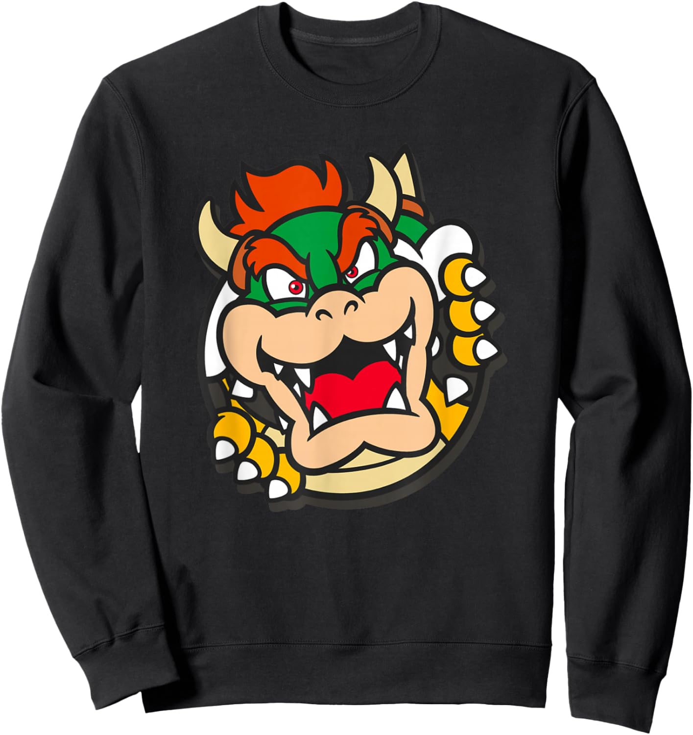 Super Mario Bowser Koopa Pop Out Portrait Sweatshirt - Sweatshirt | Black