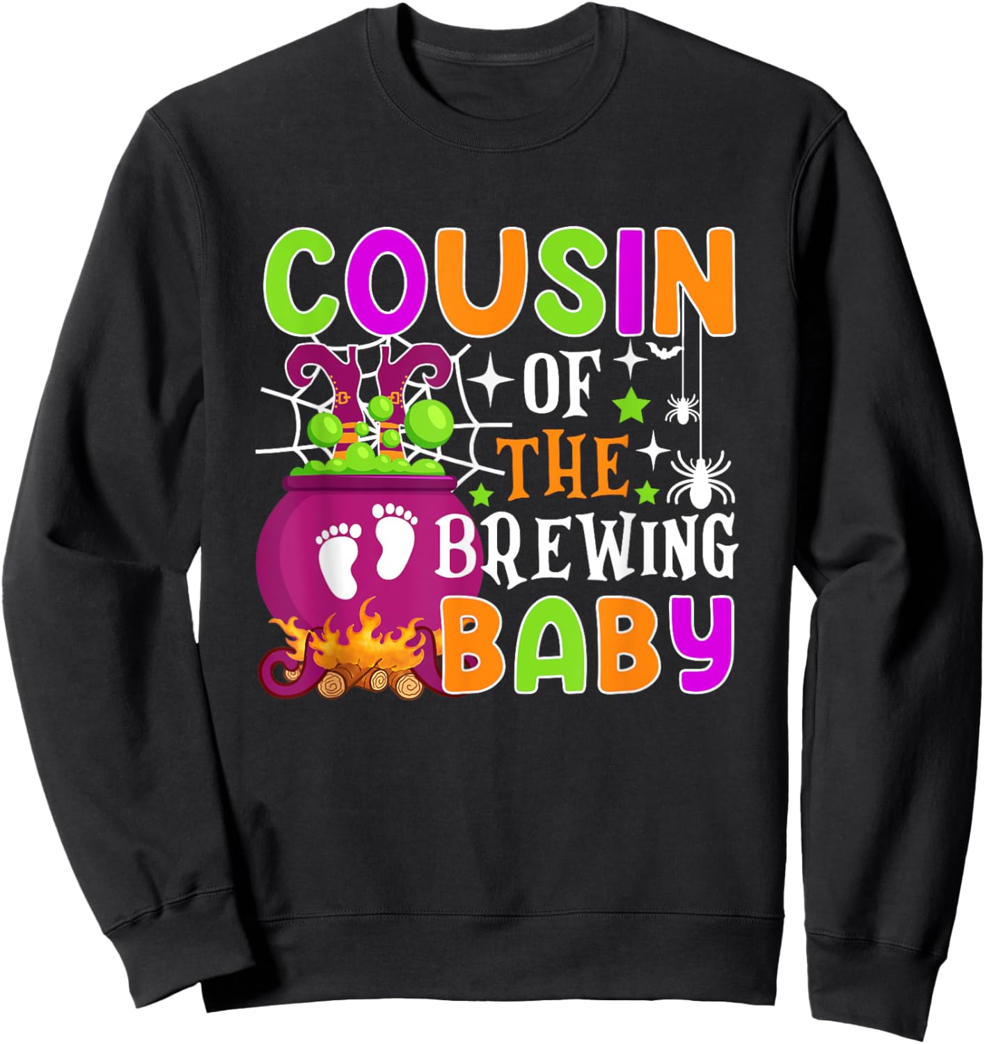 Cousin of Brewing Baby Halloween Theme Baby Shower Spooky Sweatshirt - Sweatshirt | Black