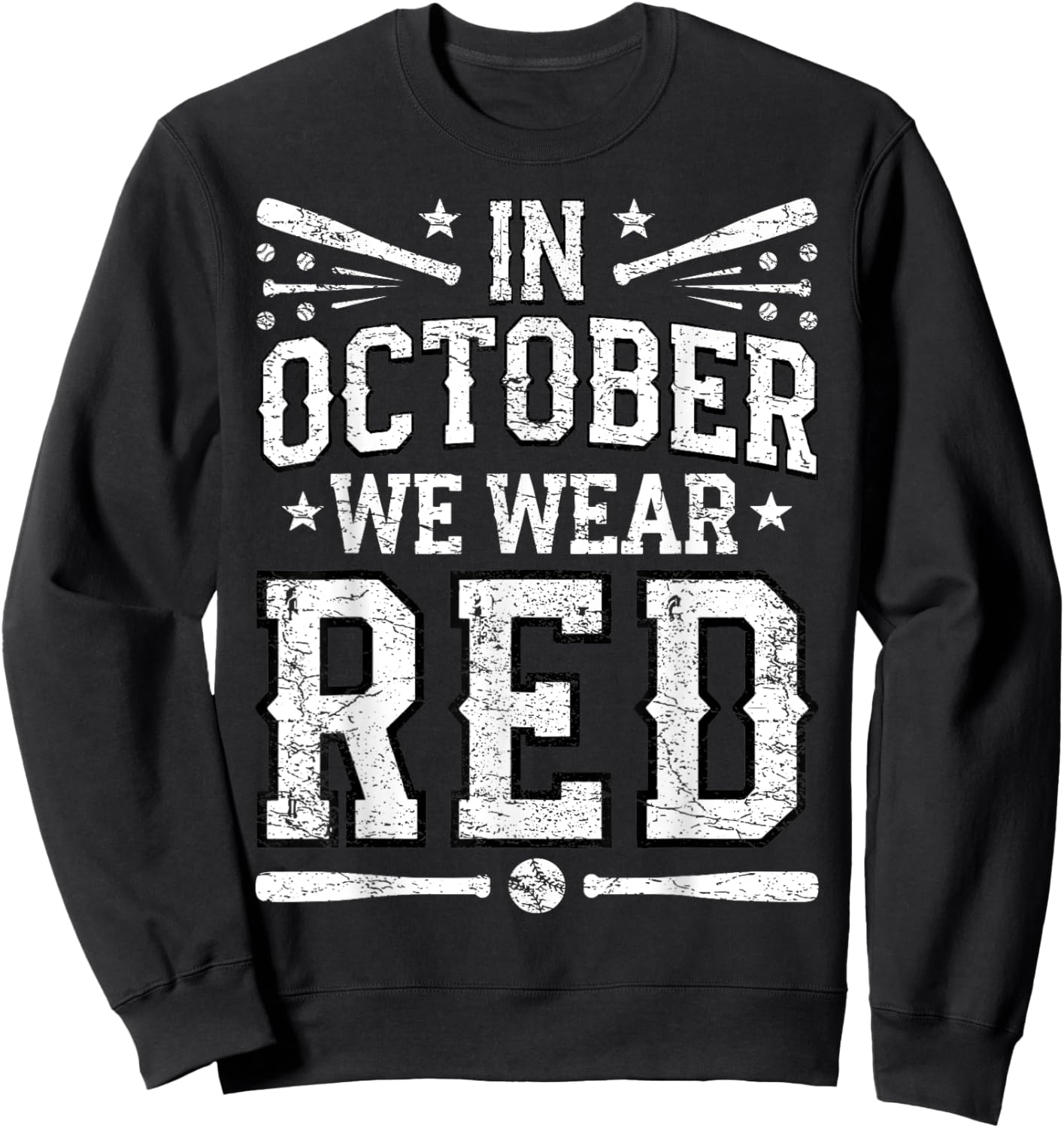 Vintage In October We Wear Red Sweatshirt - Sweatshirt | Black
