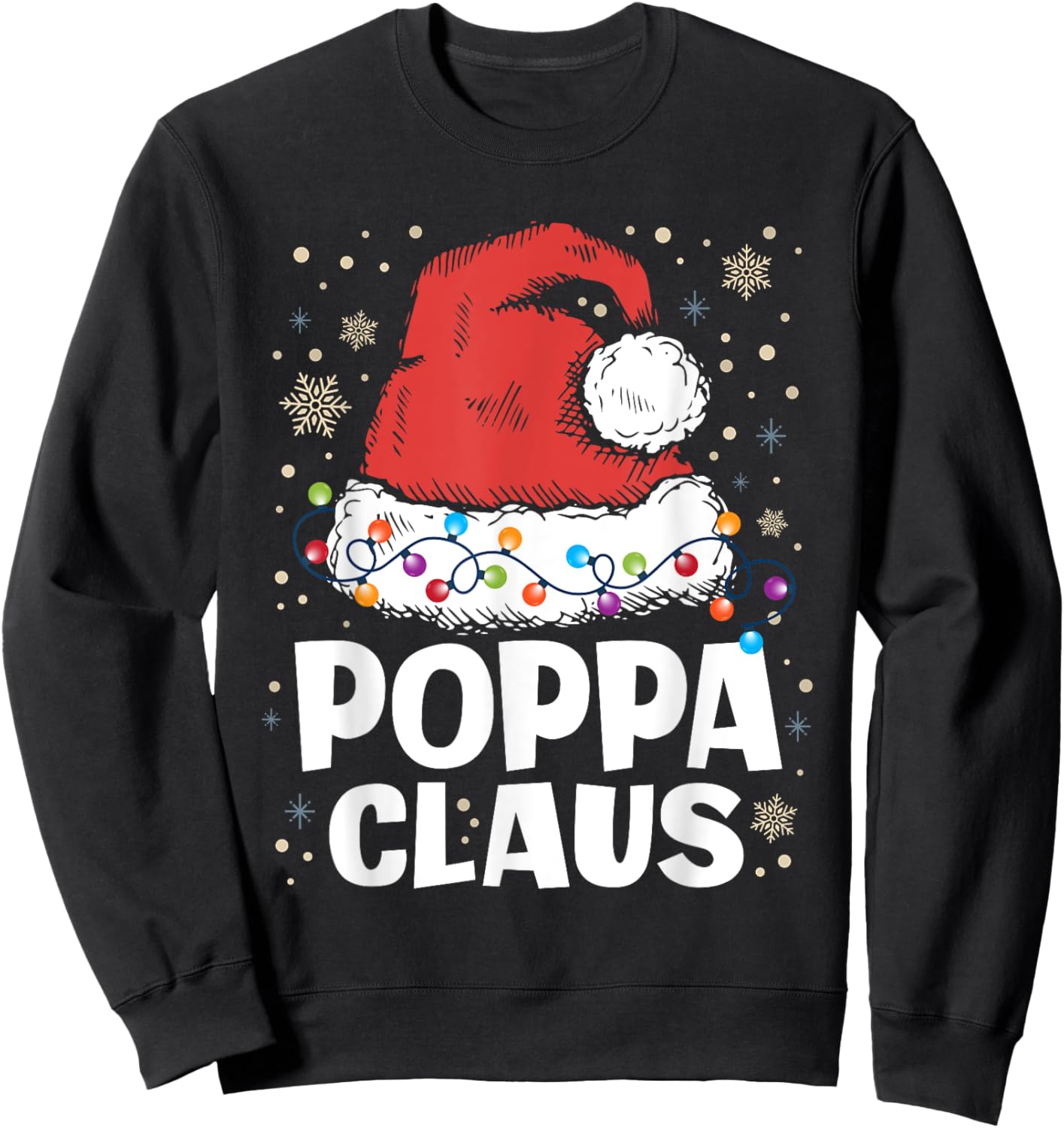 Poppa Claus Christmas Family Matching Xmas Santa Claus Men Sweatshirt - Sweatshirt | Black