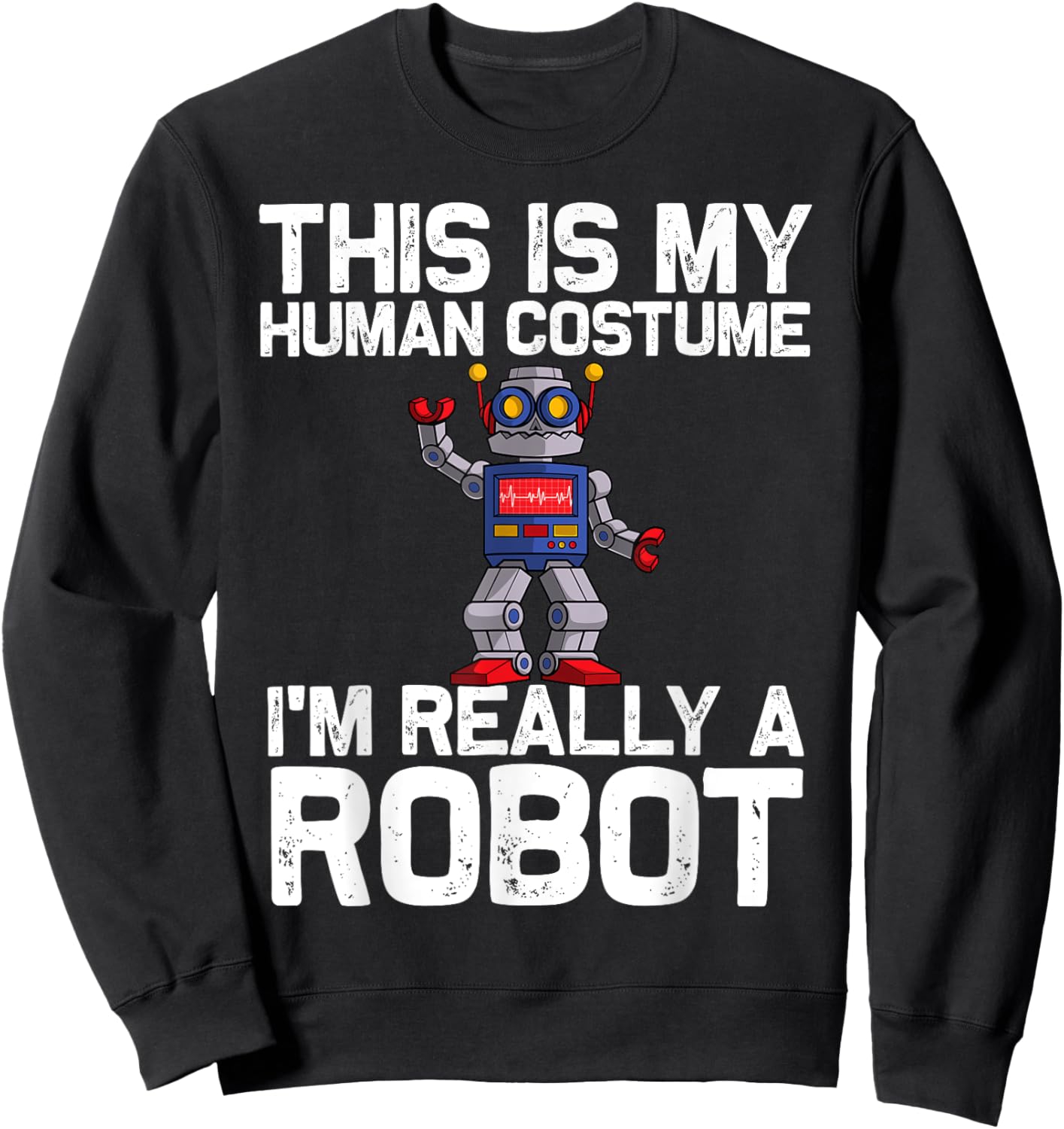 Robot Art Women Kids Robotics Engineer Robot Lover Sweatshirt - Sweatshirt | Black