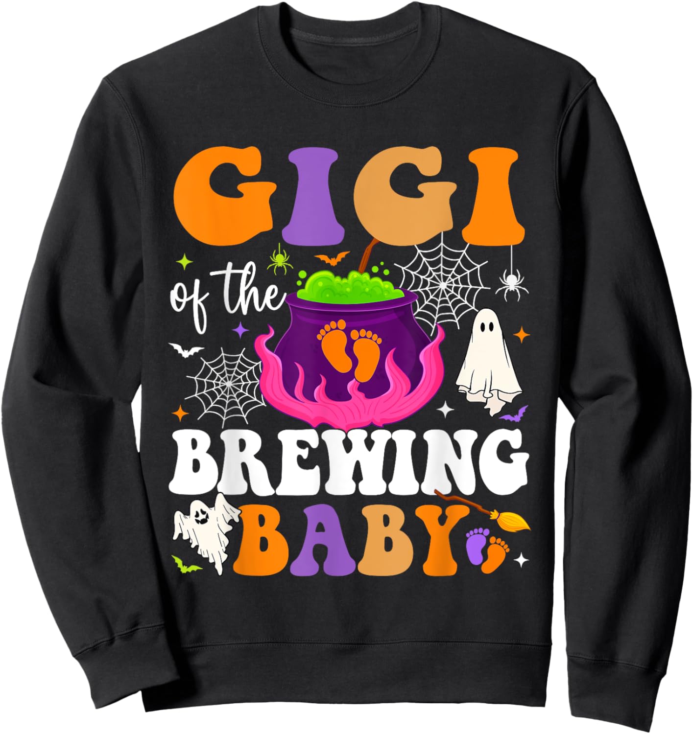 Gigi of the Brewing Baby Halloween Theme Baby Shower Spooky Sweatshirt - Sweatshirt | Black