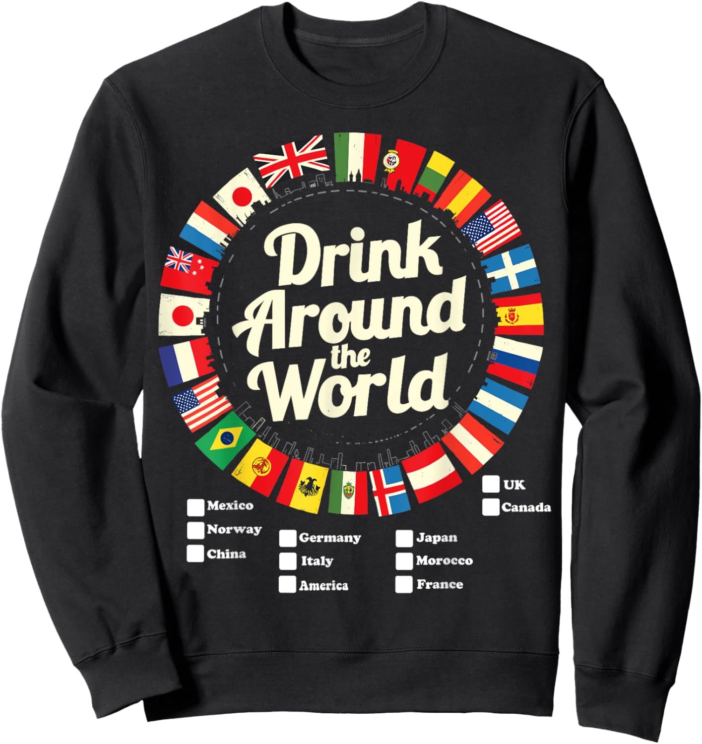 Adult Vacation Drinking Countries International National Sweatshirt - Sweatshirt | Black