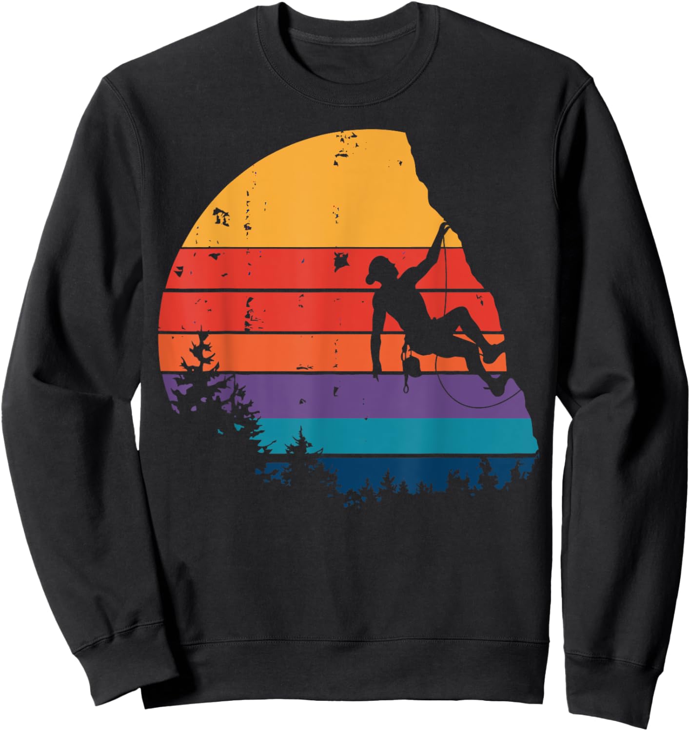 Vintage Bouldering Mountain Rock Climbing Gifts Climber Men Sweatshirt - Sweatshirt | Black
