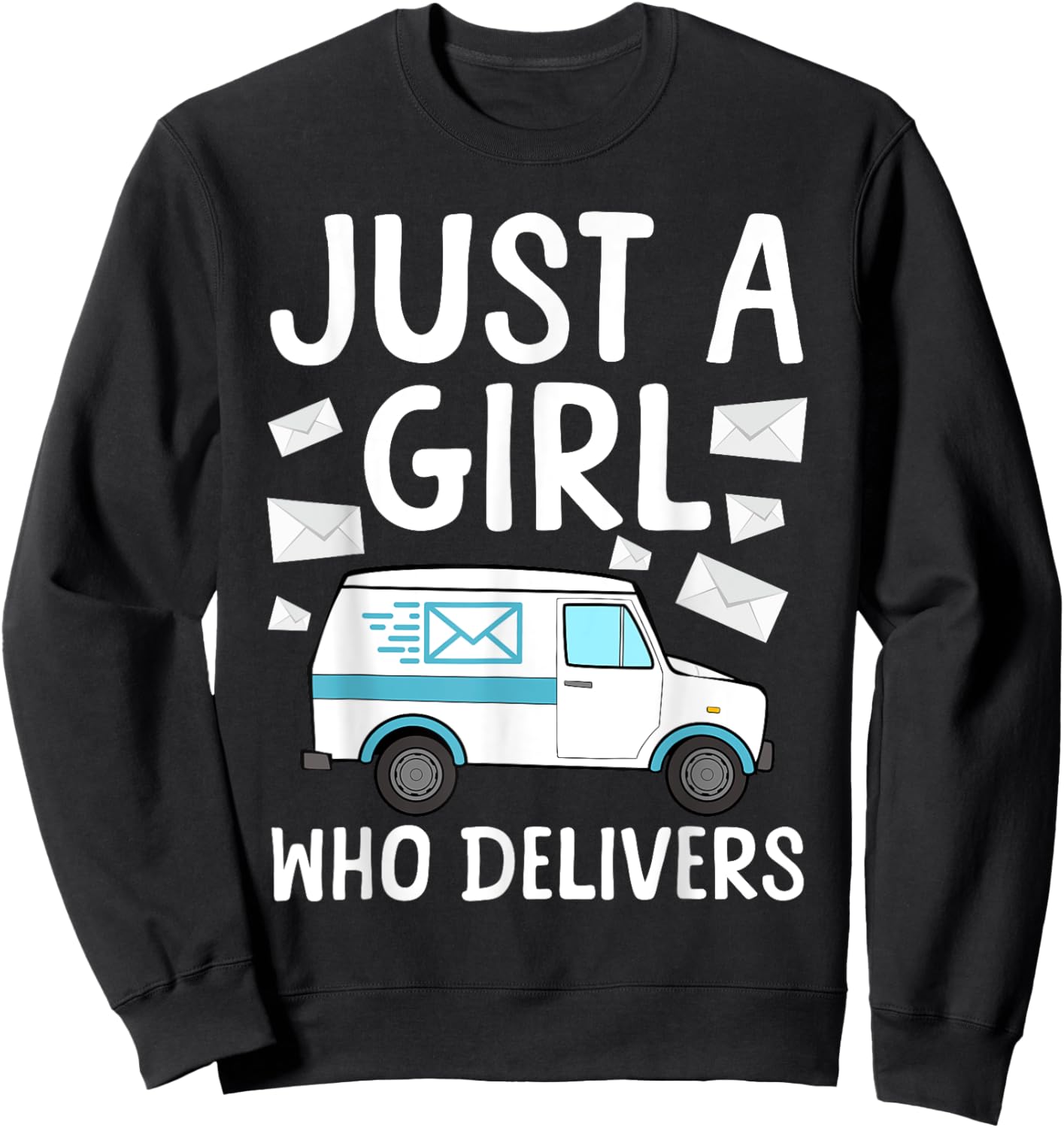 Mail Lady Design Girls Postal Worker Mail Carrier Sweatshirt - Sweatshirt | Black