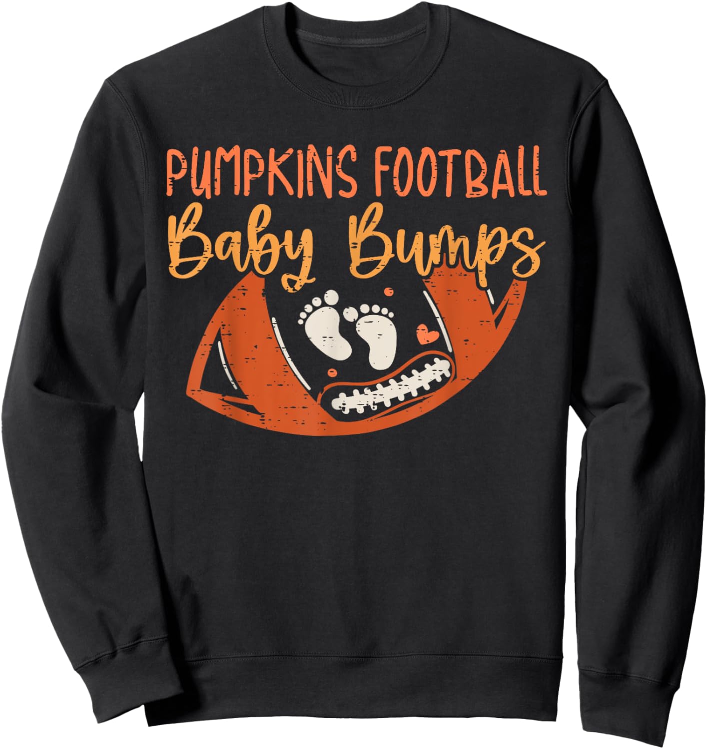 Pumpkins Football Baby Bumps Pregnancy Announcement Autumn Sweatshirt - Sweatshirt | Black