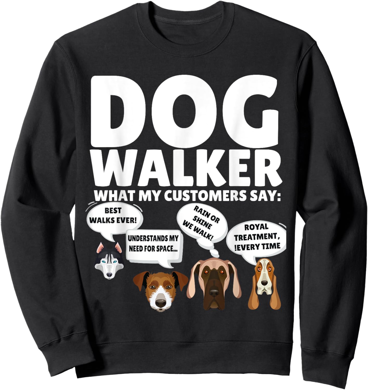 Best Dog Walker Design For Pet Walker Puppy Walking Dog Love Sweatshirt - Sweatshirt | Black