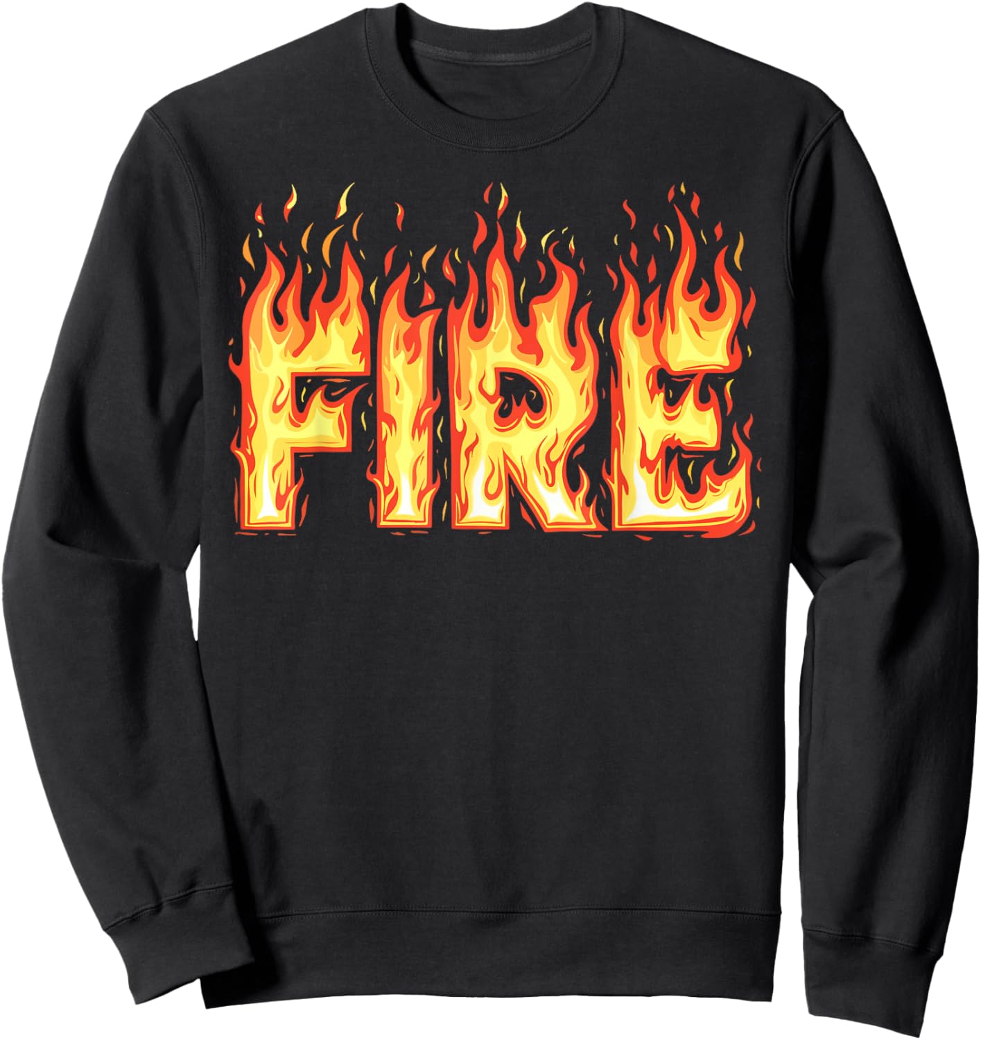 Fire Flame Shirt Adult Kids Men Women Fire And Ice Costume Sweatshirt - Sweatshirt | Black