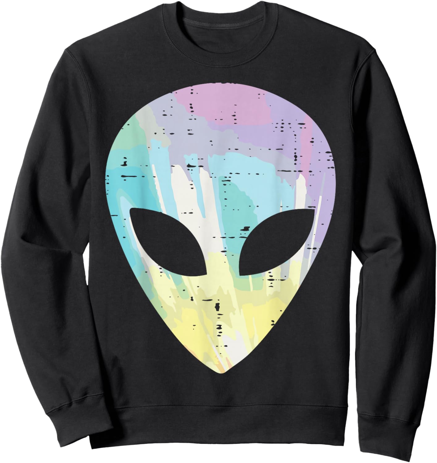 Colorful Alien Head Extraterrestrial Women Girls Kids Men Sweatshirt - Sweatshirt | Black