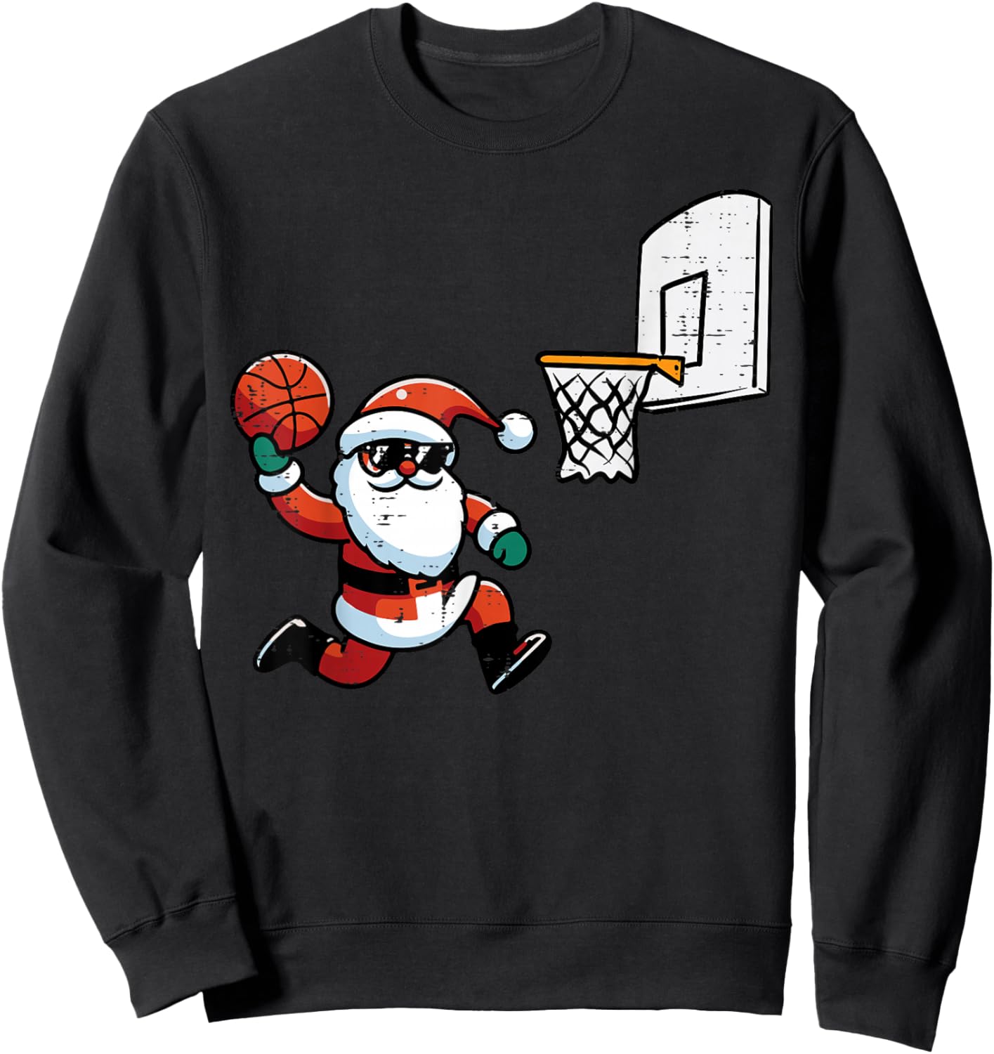Christmas Santa Basketball Dunk Xmas Men Boys Kids Women Sweatshirt - Sweatshirt | Black