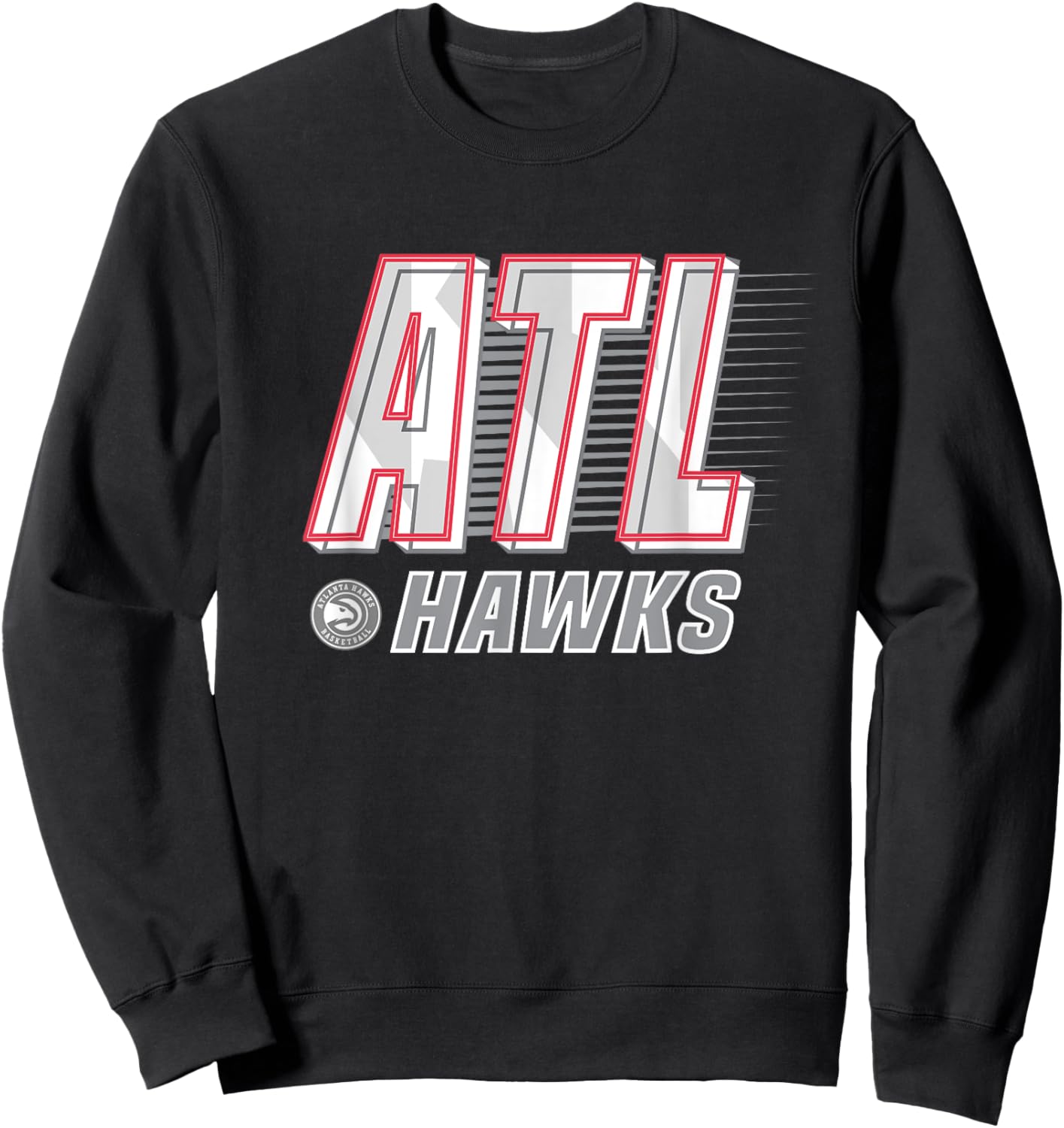 NBA Atlanta Hawks Type Stack Logo Sweatshirt - Sweatshirt | Black