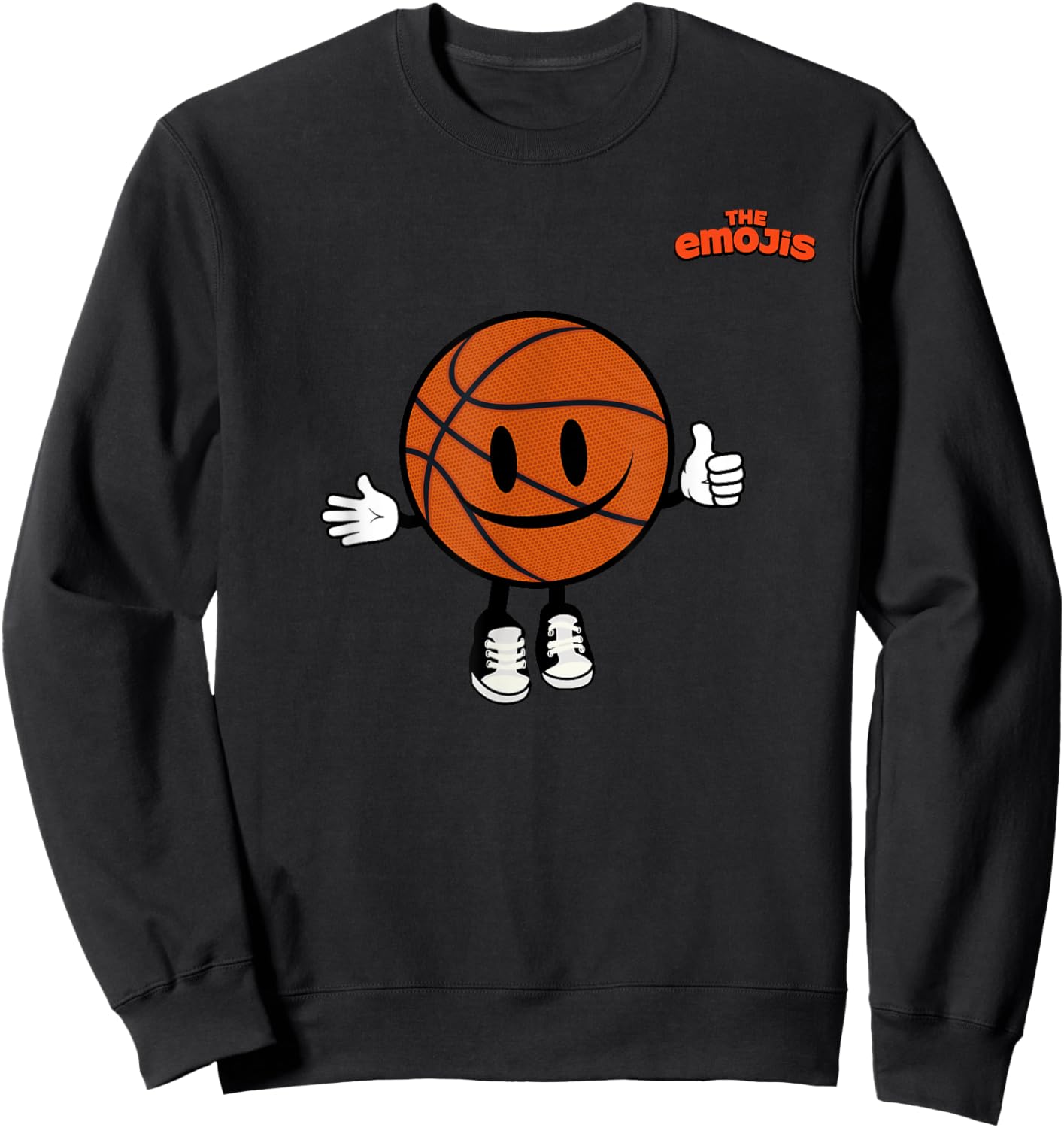 Emoji Basket Ball Sports Thumb Up Sweatshirt - Sweatshirt | Black