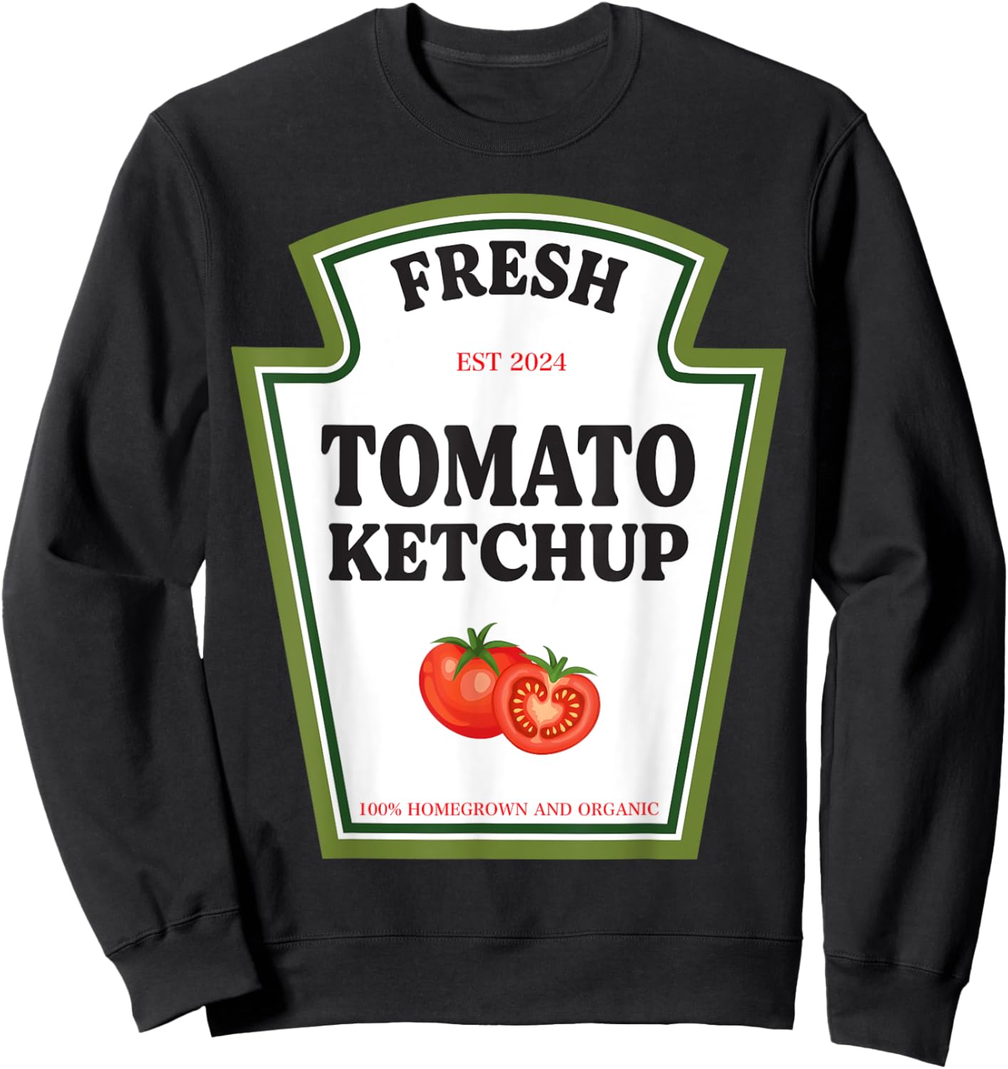 Fresh Tomato Ketchup Condiment Costume Party Matching Sweatshirt - Sweatshirt | Black