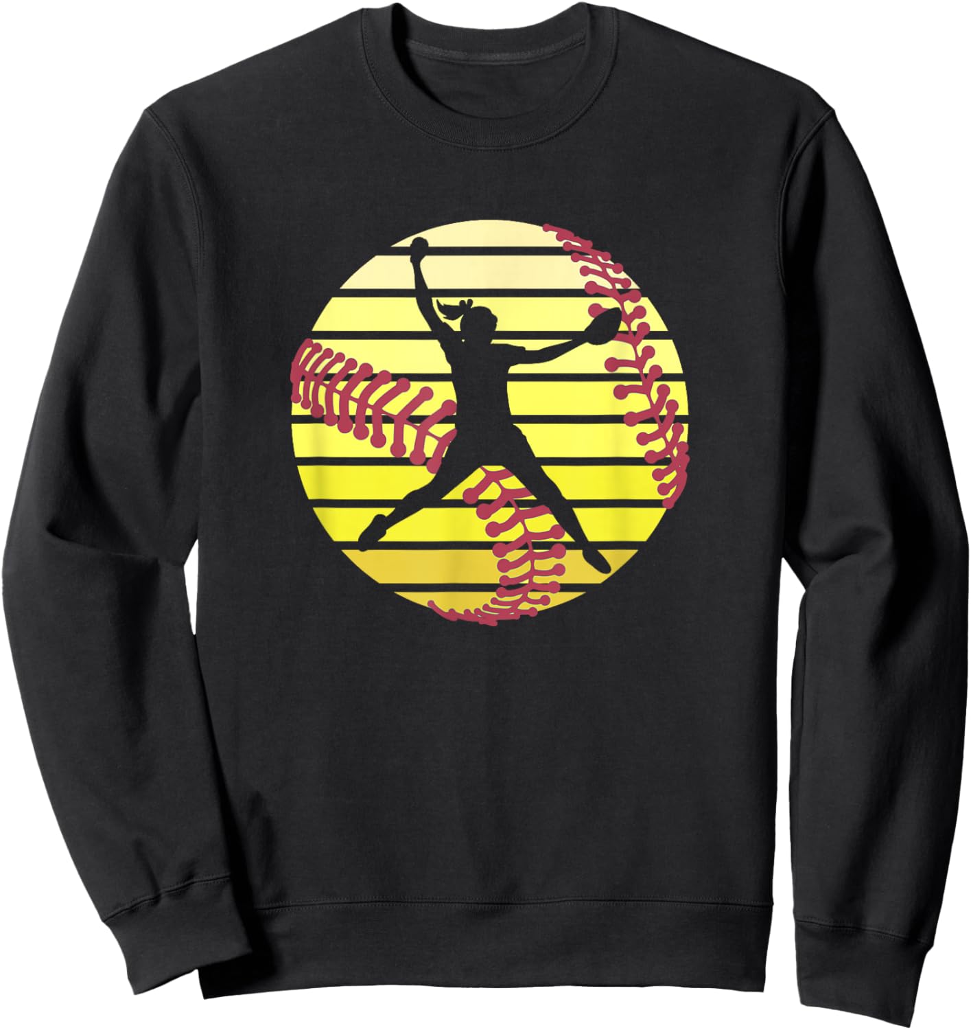 Softball Pitcher Women Girls Fast Pitch Player Graphic Sweatshirt - Sweatshirt | Black
