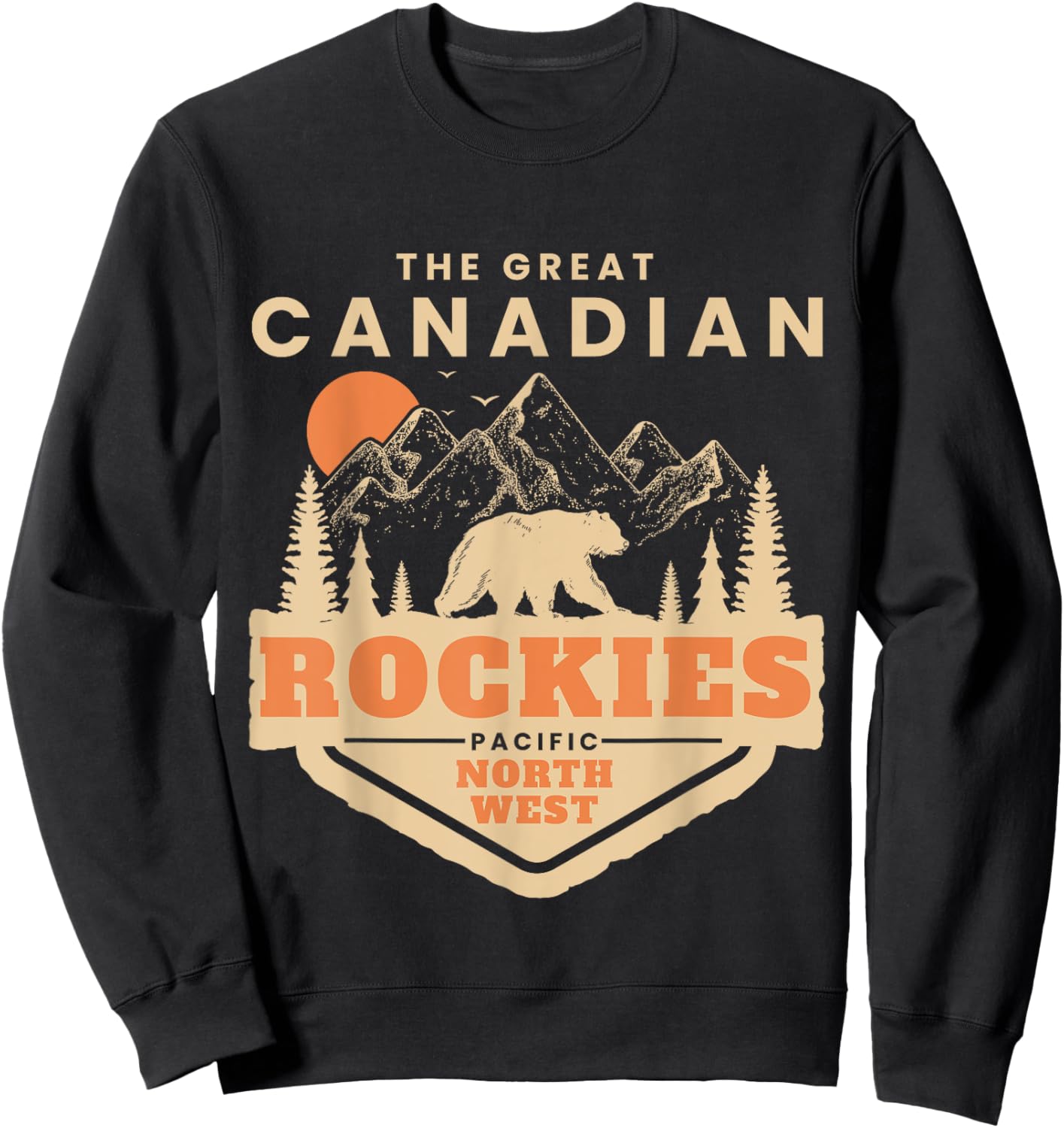 The Canadian Rockies Mountain Canadian National Park Vintage Sweatshirt - Sweatshirt | Black
