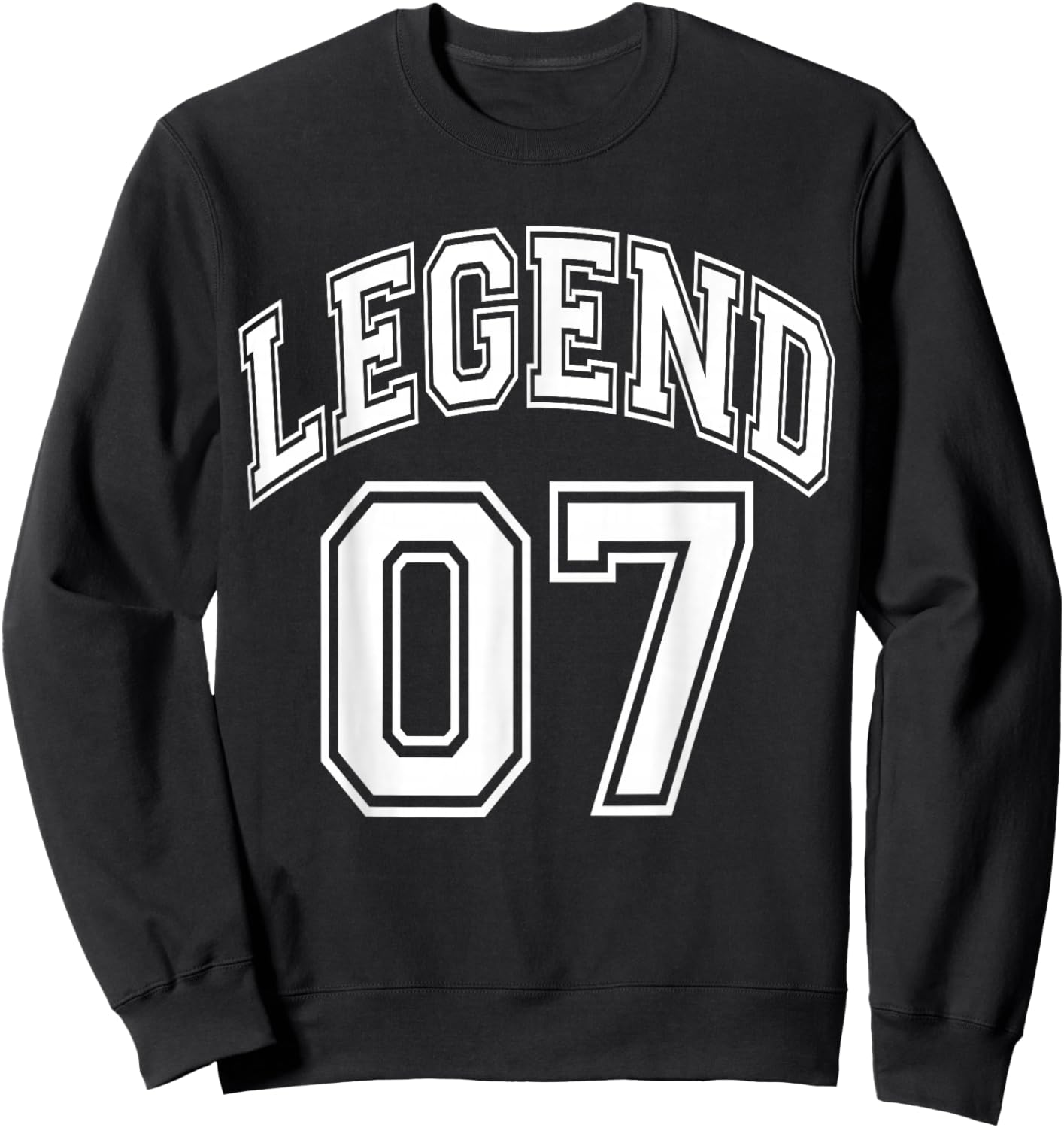 Legend 07 Number Varsity Team - 07th Birthday & 07 Years Old Sweatshirt - Sweatshirt | Black