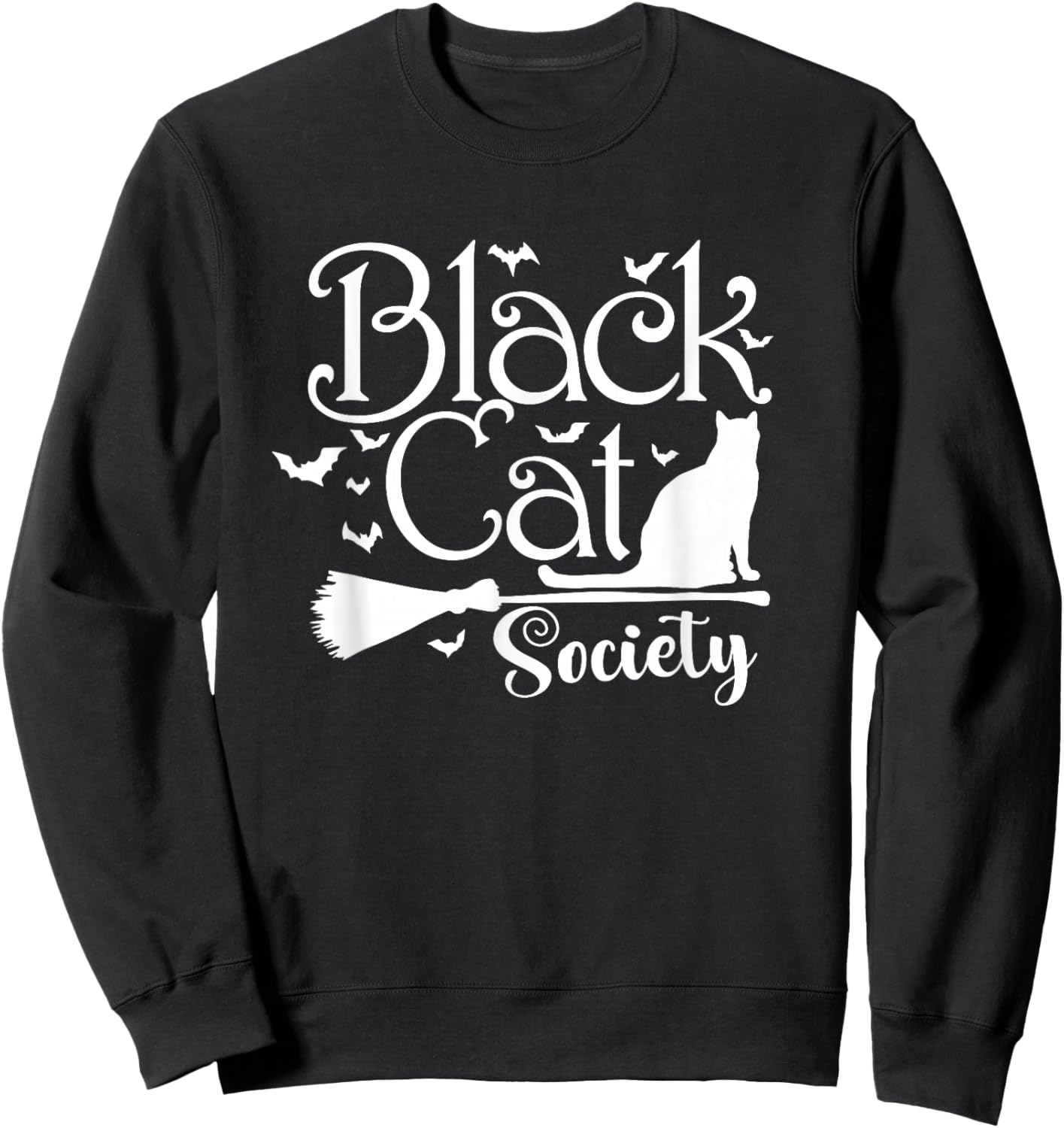 Black Cat Society Halloween Sweatshirt - Sweatshirt | Black