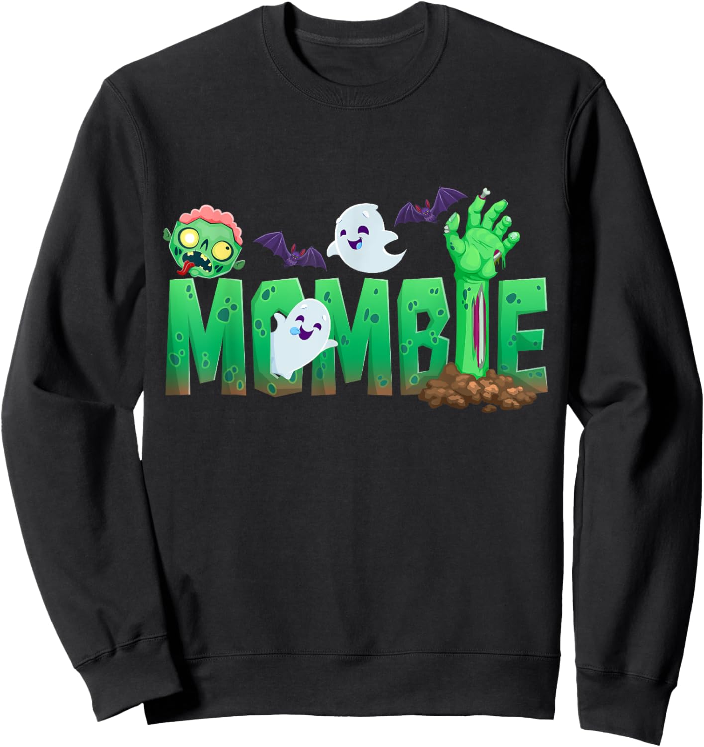 Zombie Mom Funny Halloween Costume Graveyard Sweatshirt - Sweatshirt | Black