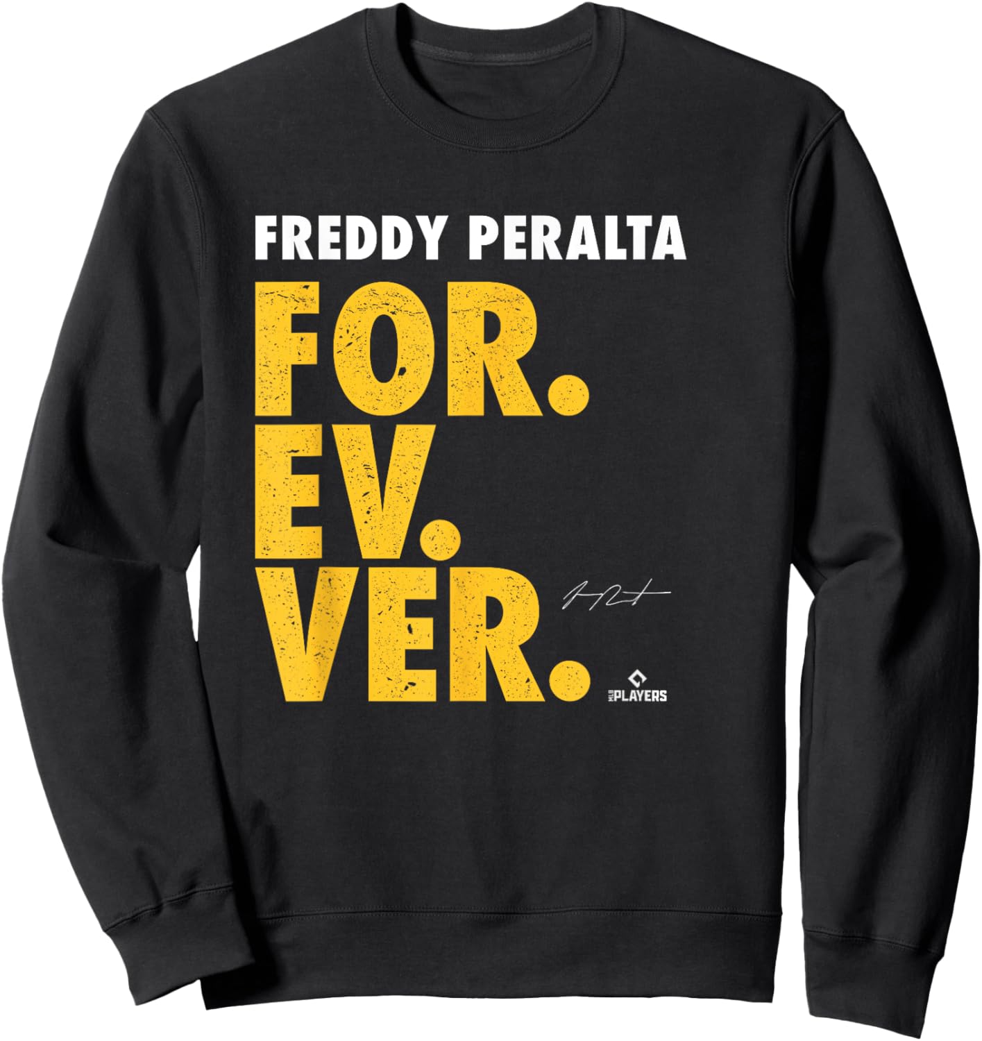 Forever Baseball Freddy Peralta Milwaukee Baseball MLBPA Sweatshirt - Sweatshirt | Black