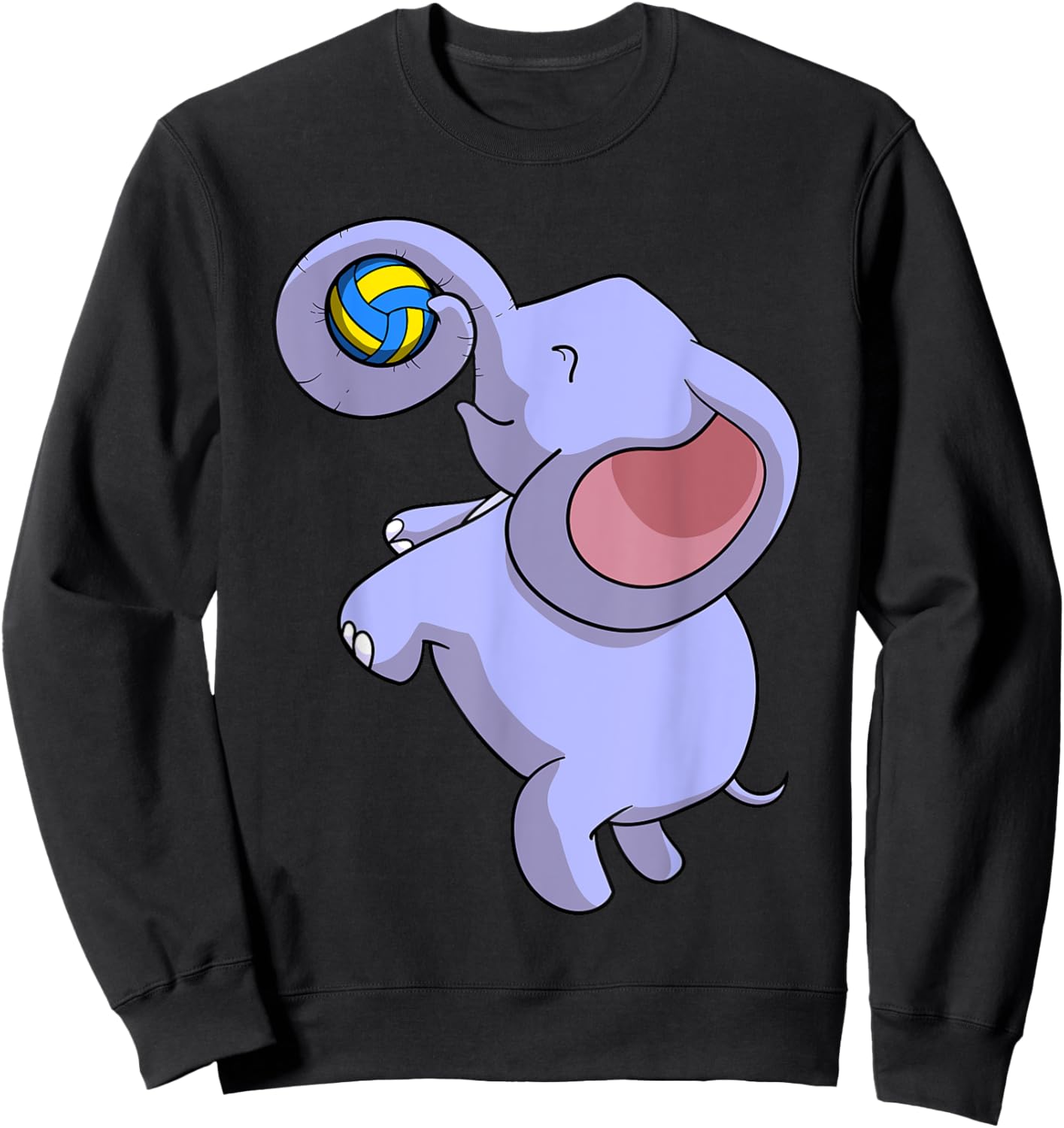 Funny Elephant Playing Volleyball Player Ball Game Outfit Sweatshirt - Sweatshirt | Black